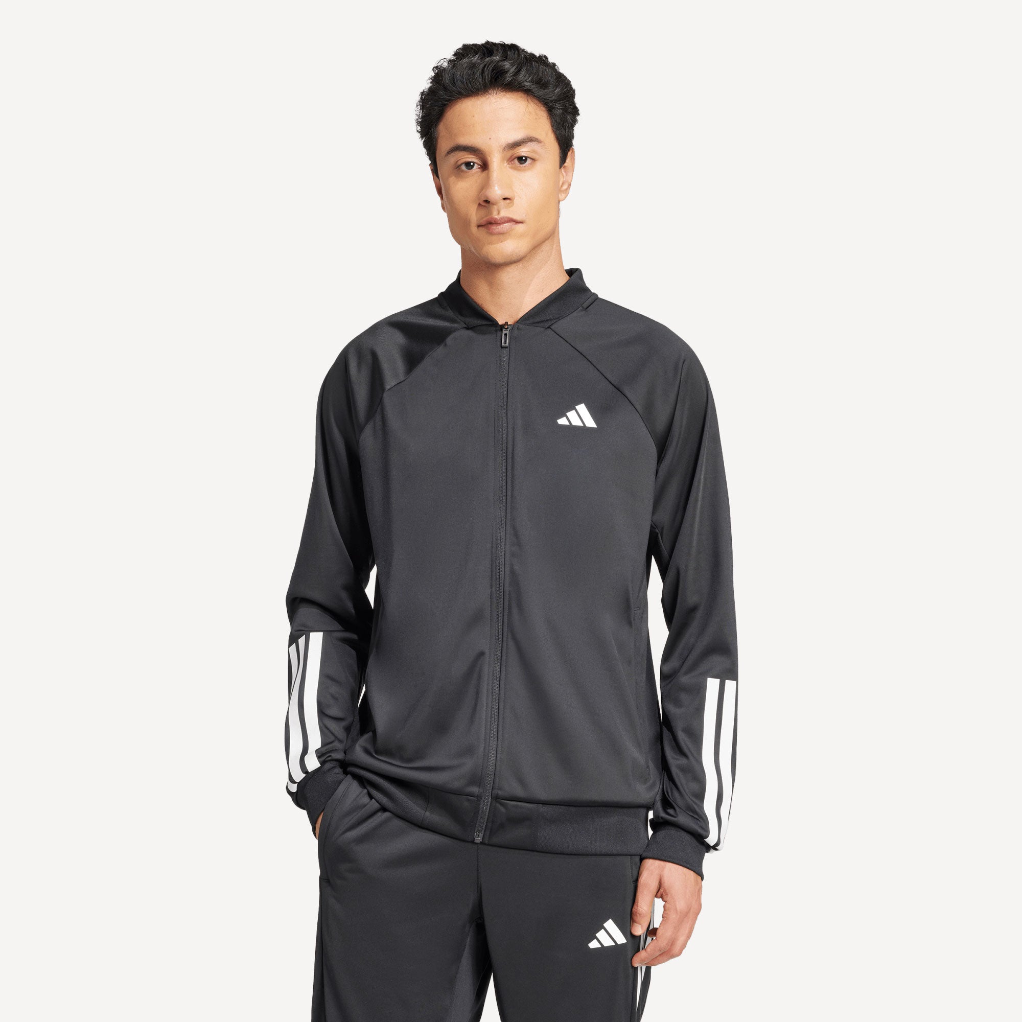 adidas Club Men's 3-Stripes Knitted Tennis Jacket - Black (1)