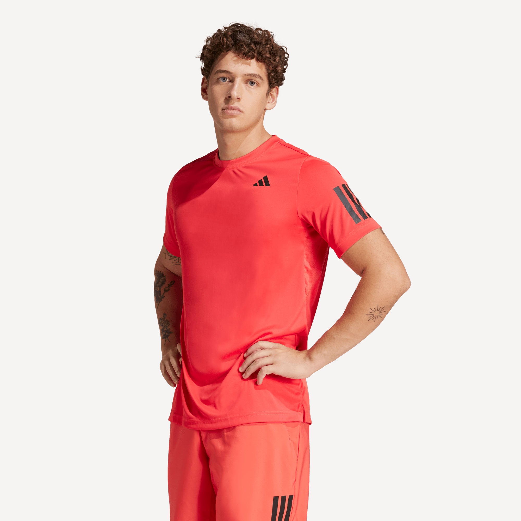 adidas Club Men's 3-Stripes Tennis Shirt - Red (1)