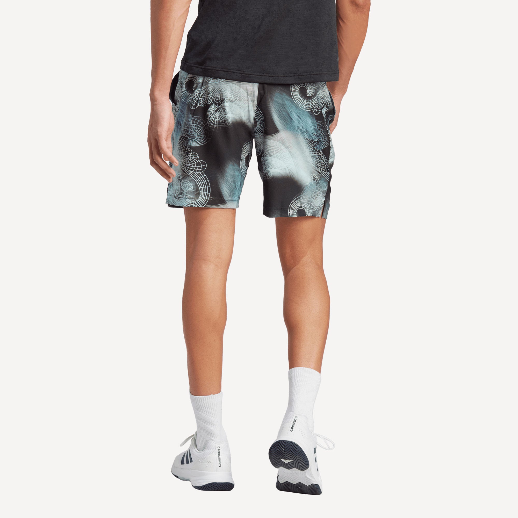 adidas Ergo London Pro Men's Printed Tennis Shorts Black (2)