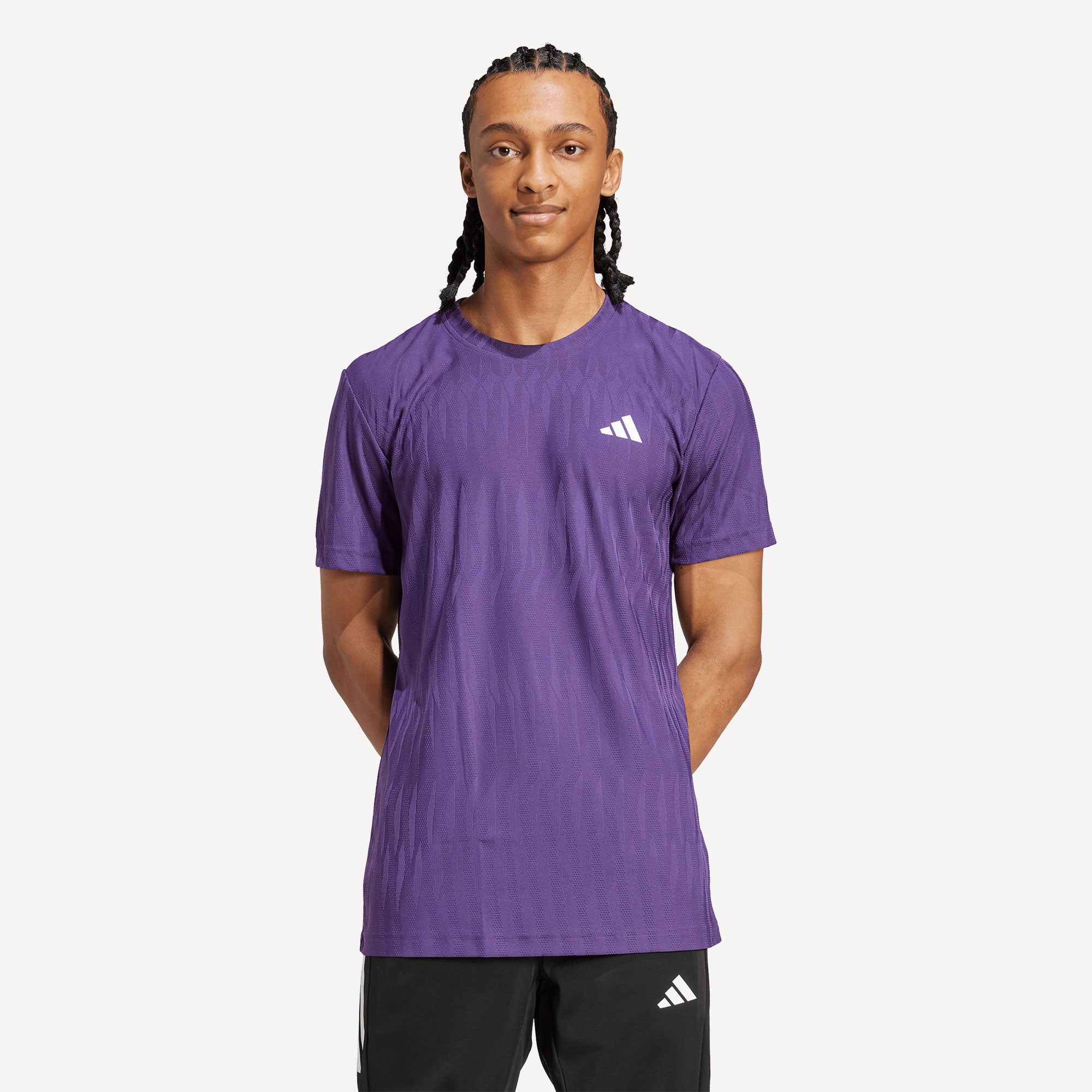 adidas Gameset Men's Freelift Tennis Shirt - Purple | Tennis Only