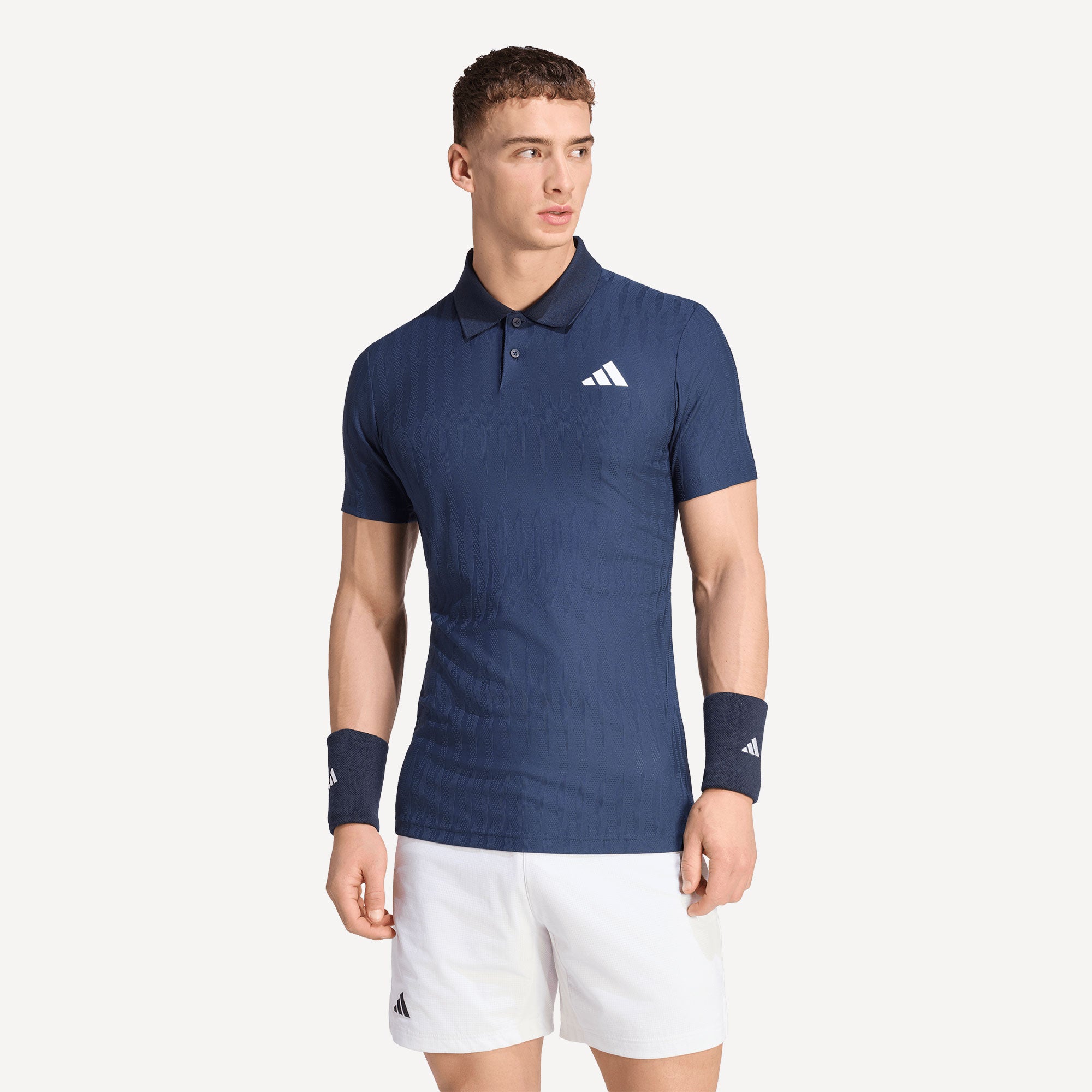adidas Gameset Men's Freelift Tennis Polo - Dark Blue (1)