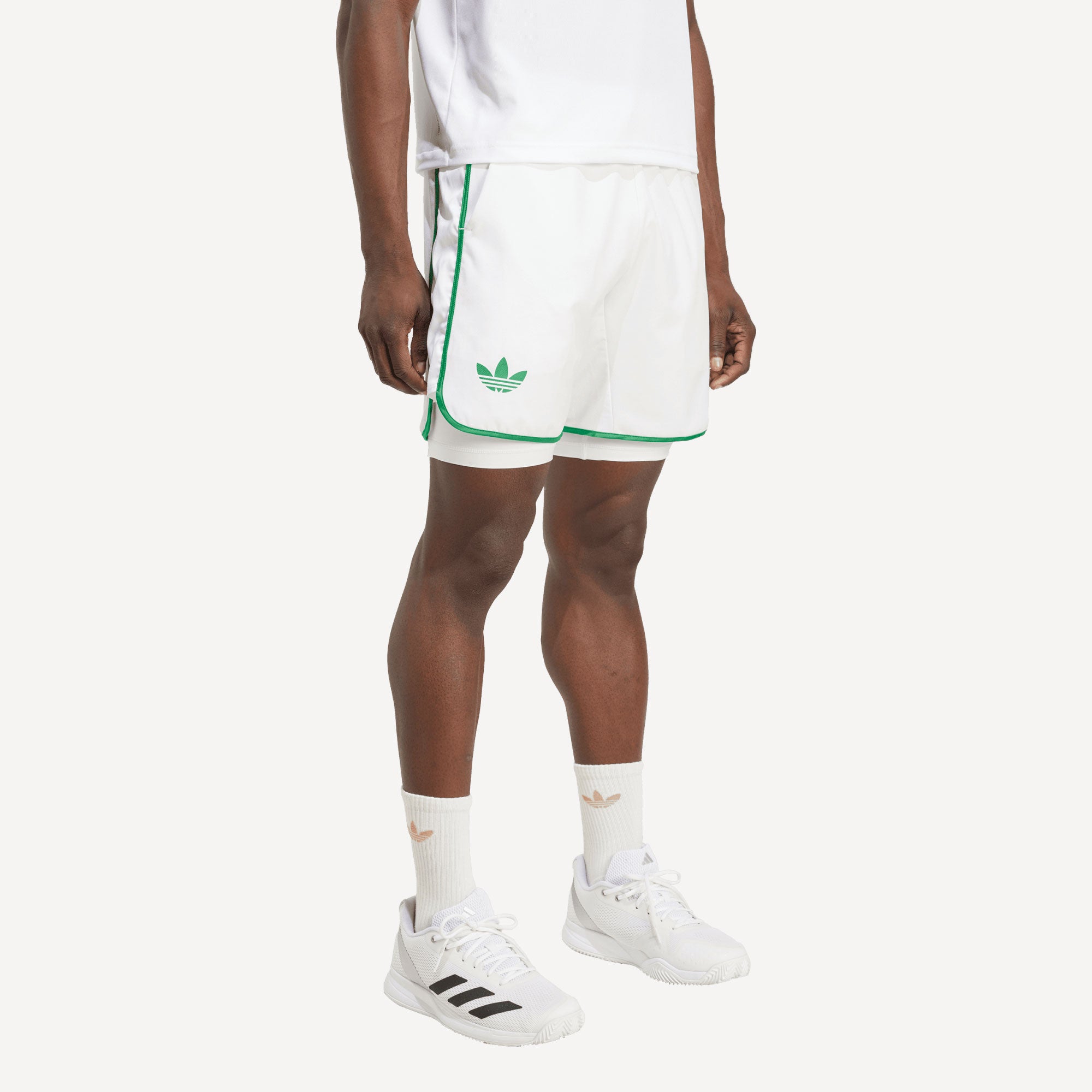 adidas Originals Pro London Men's 7-Inch Tennis Shorts and Inner Shorts Set - White (3)