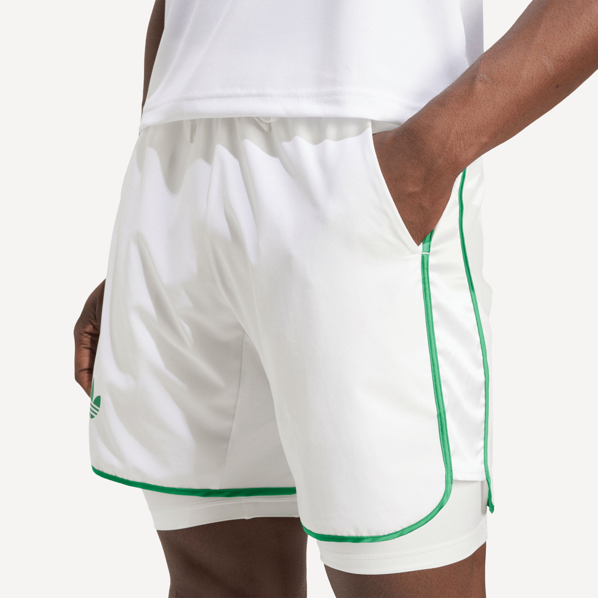 adidas Originals Pro London Men's 7-Inch Tennis Shorts and Inner Shorts Set - White (4)