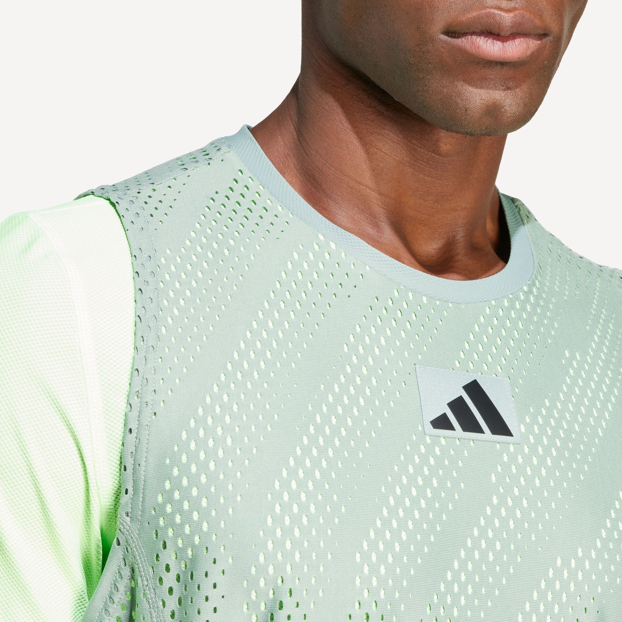 adidas Pro Melbourne Men's Layering Tennis Shirt - Green (5)
