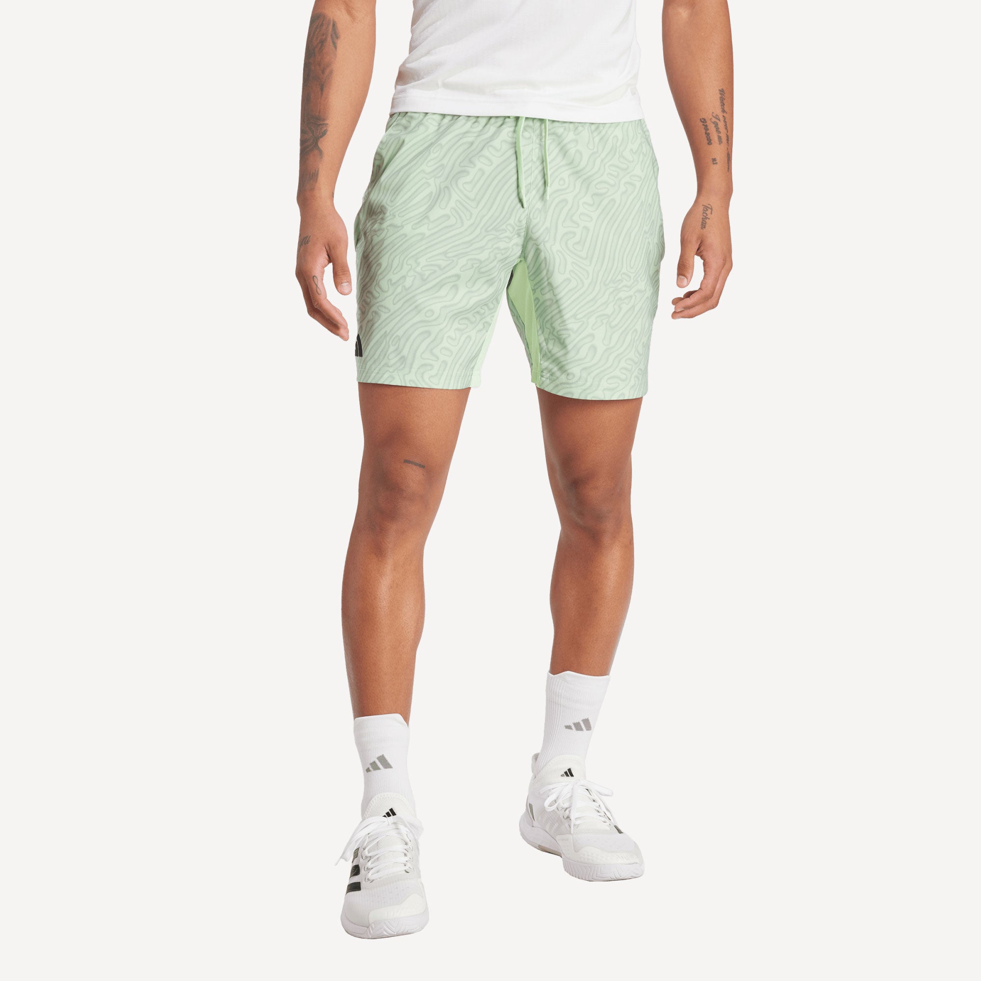 adidas Pro Melbourne Men's Printed 7-Inch Tennis Shorts - Green (1)