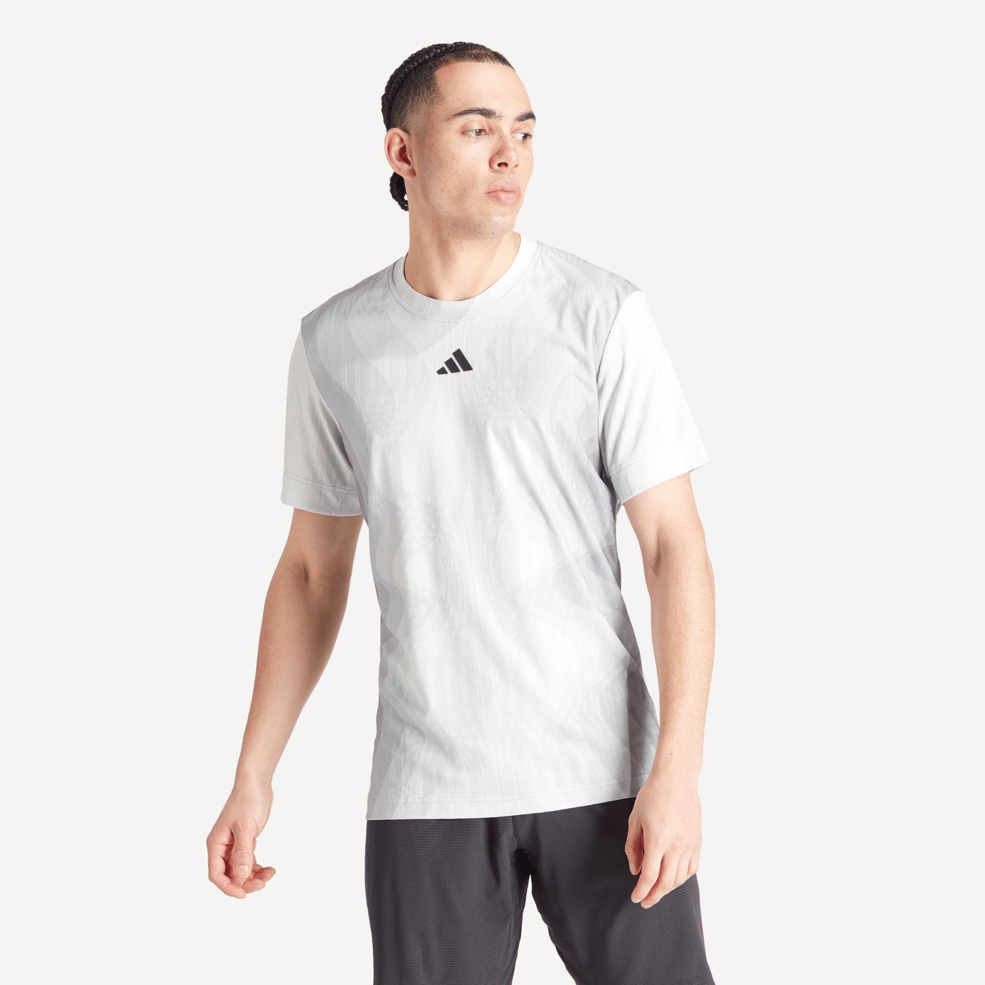 adidas Pro Melbourne Men's Tennis Shirt - Grey (1)