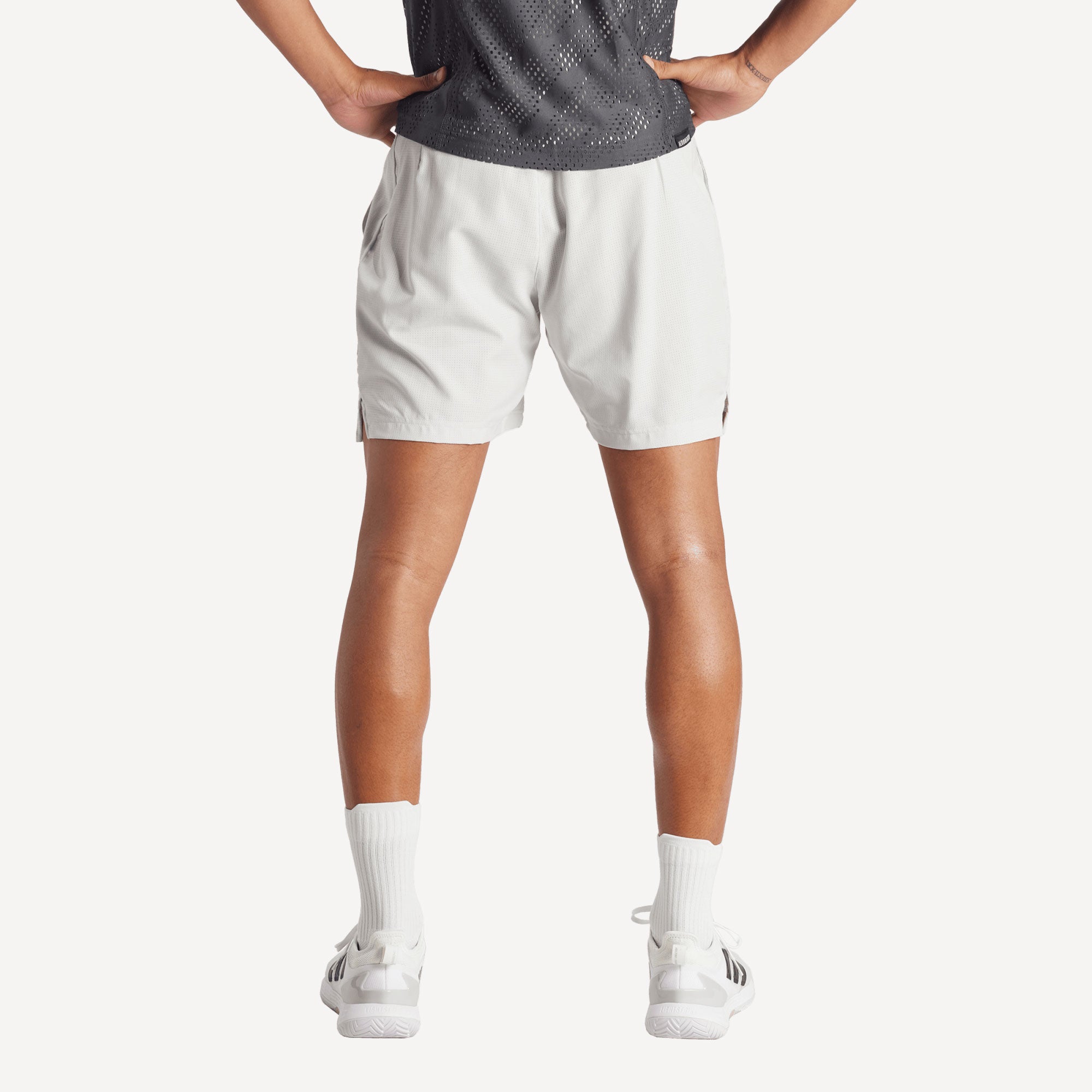 adidas Pro Melbourne Men's Tennis Shorts and Inner Shorts Set - Grey (2)