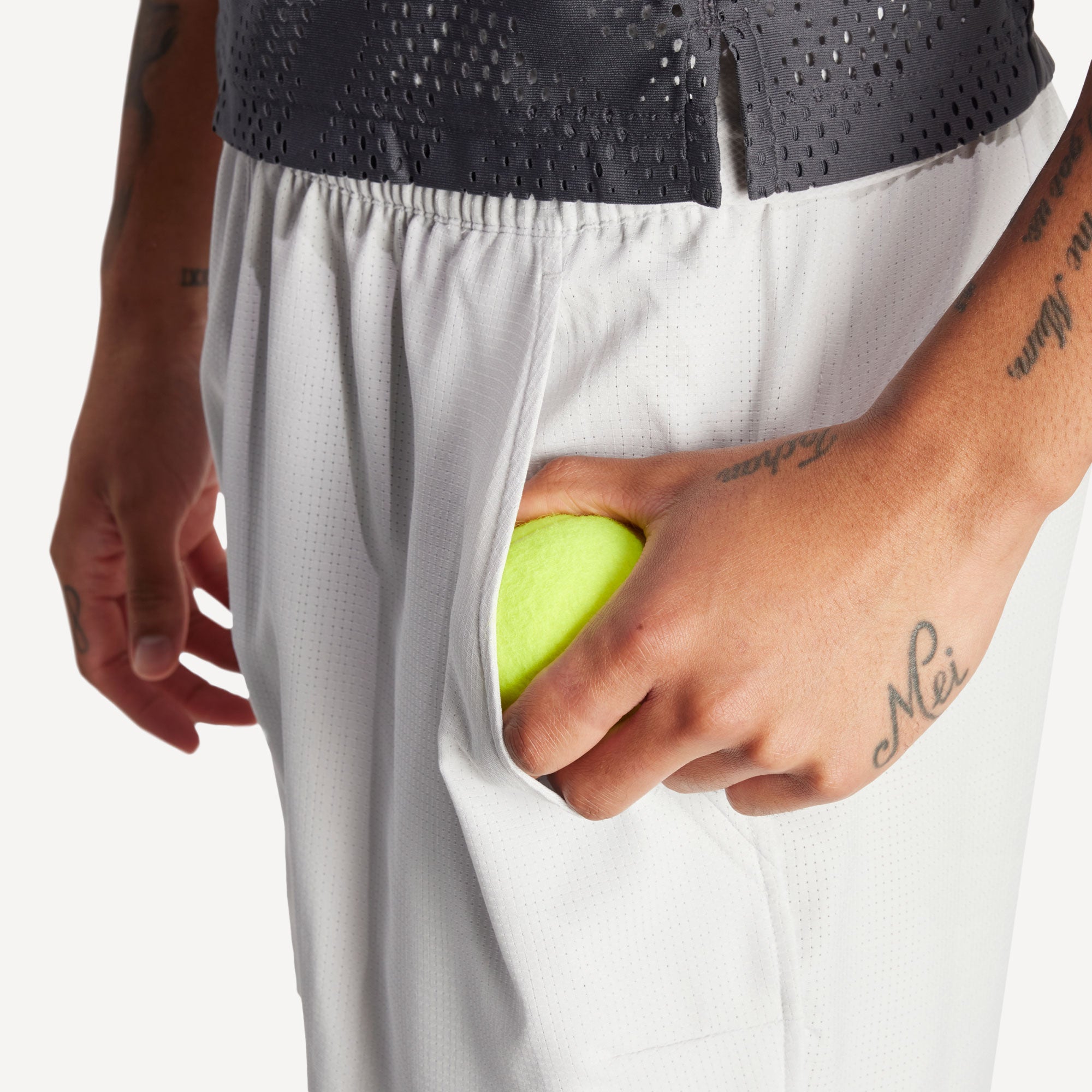 adidas Pro Melbourne Men's Tennis Shorts and Inner Shorts Set - Grey (5)