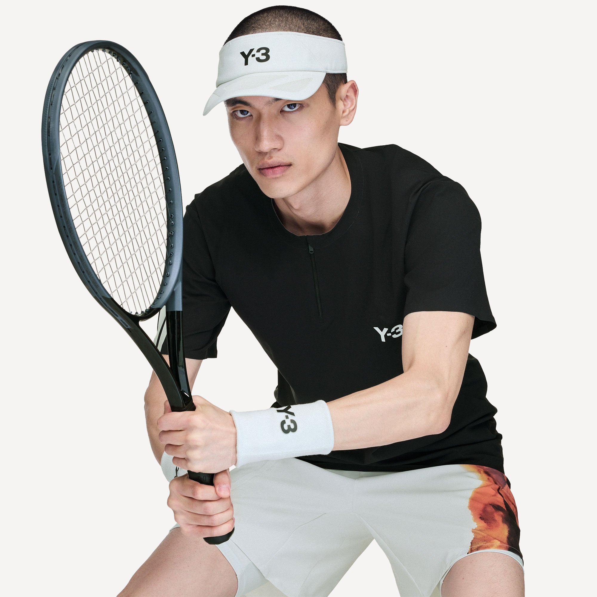adidas Y-3 Pro US Open Men's 5-Inch Tennis Shorts & Inner Shorts Set - Grey (5)