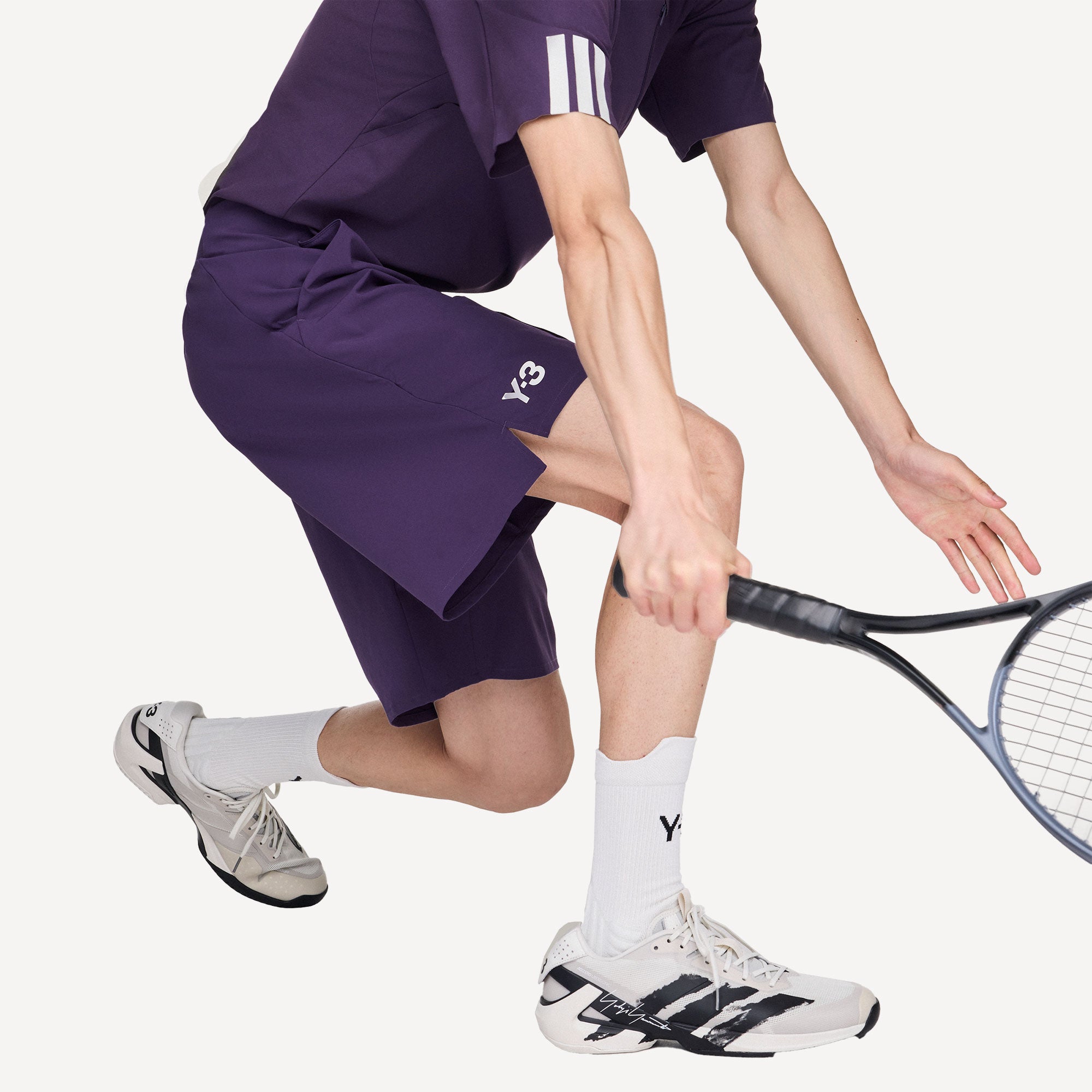 adidas Y-3 Pro US Open Men's Ergo 9-Inch Tennis Shorts - Purple (5)