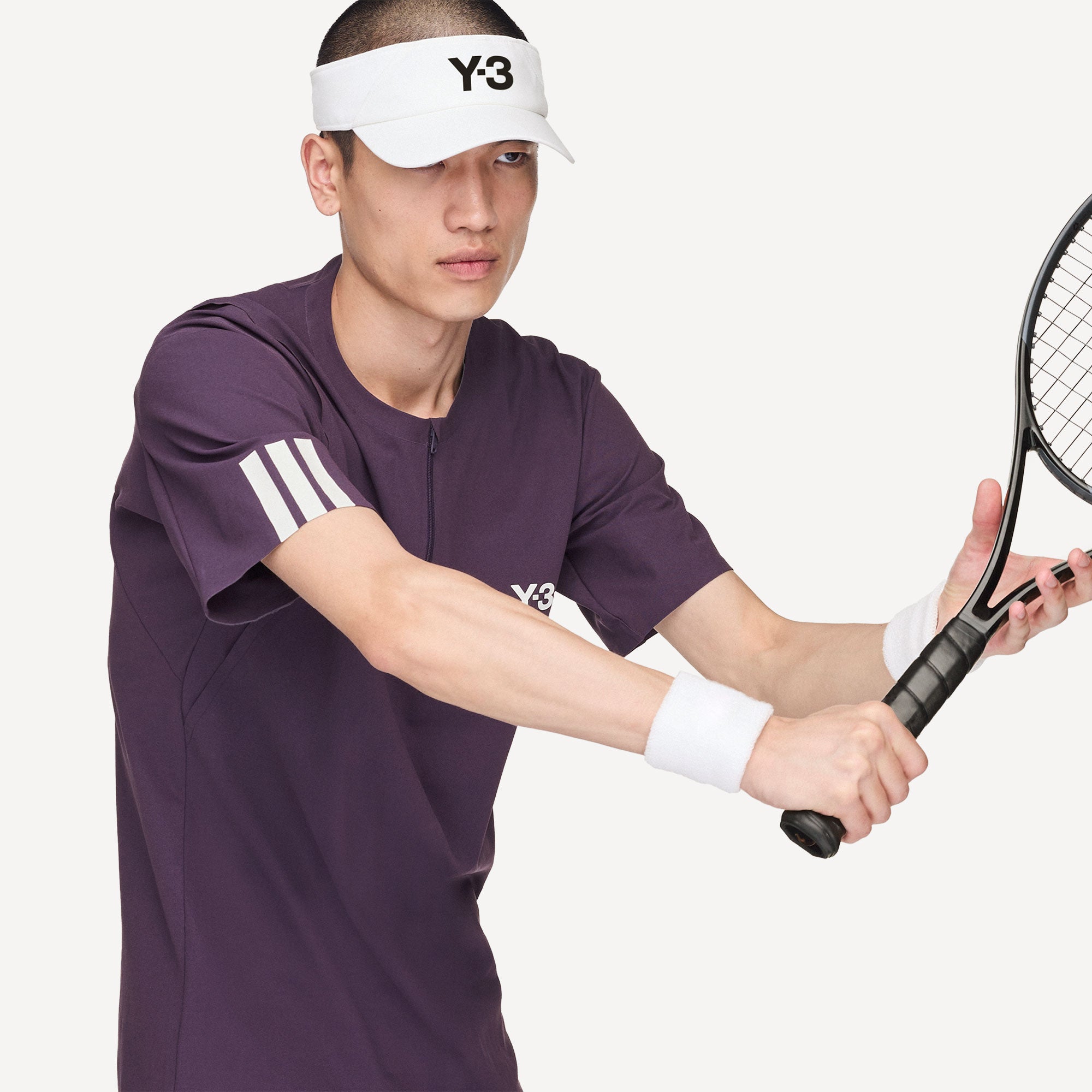 adidas Y-3 Pro US Open Men's Freelift Zip Tennis Shirt - Purple (5)