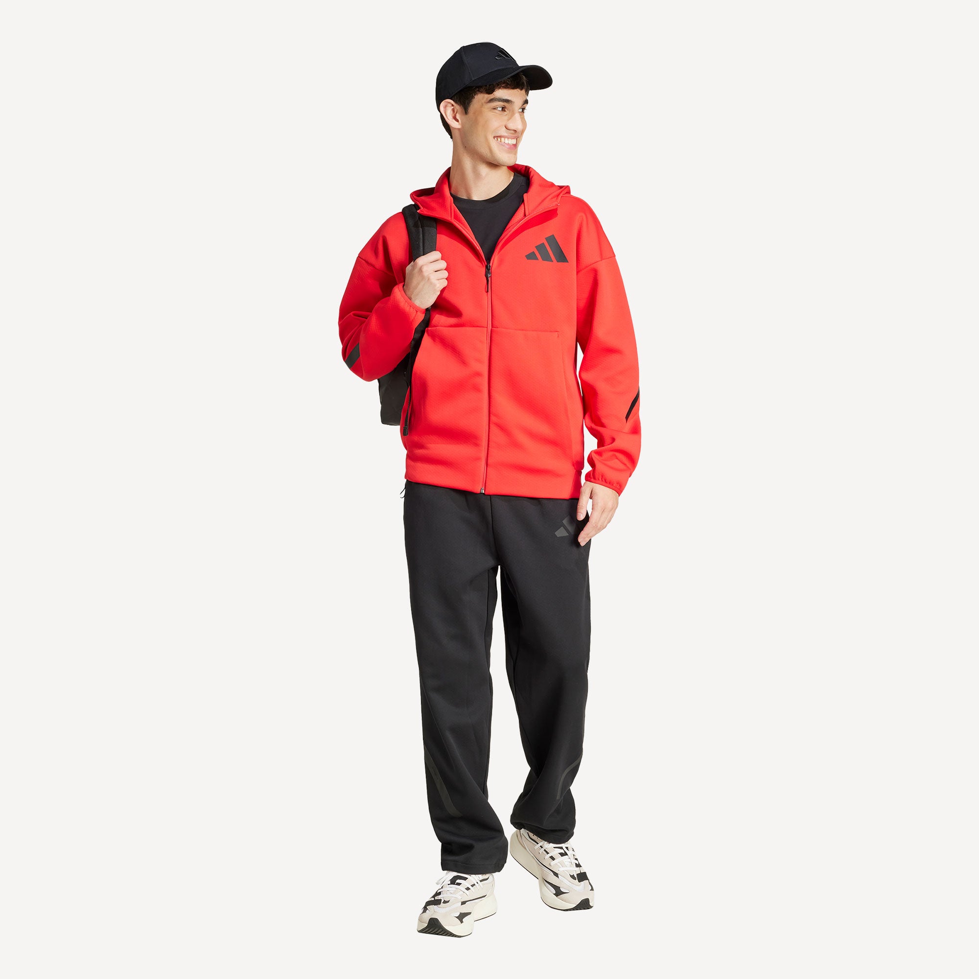 adidas ZNE Men's Full-Zip Hoody - Red (4)