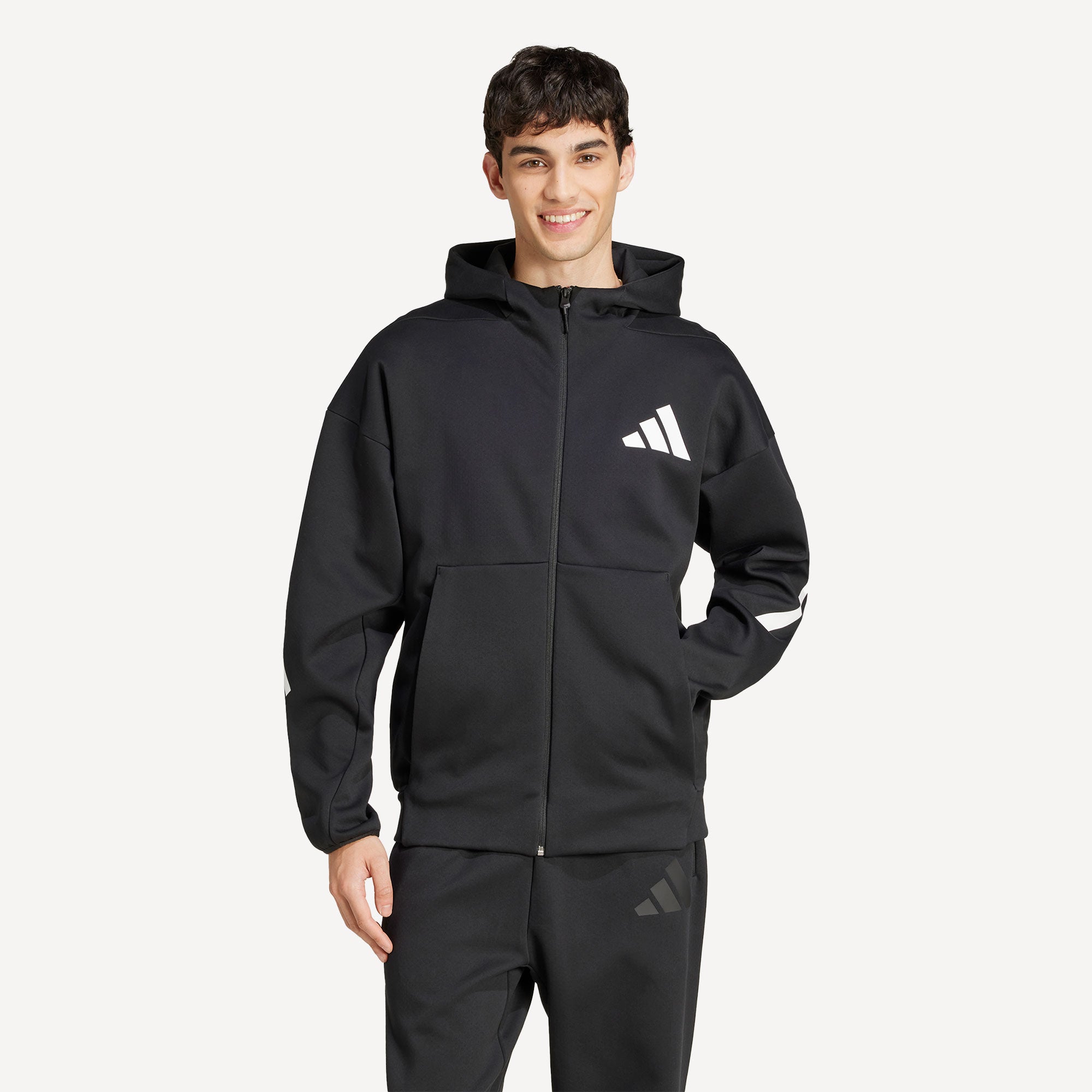 adidas ZNE Men's Full-Zip Hoody - Black | Tennis Only