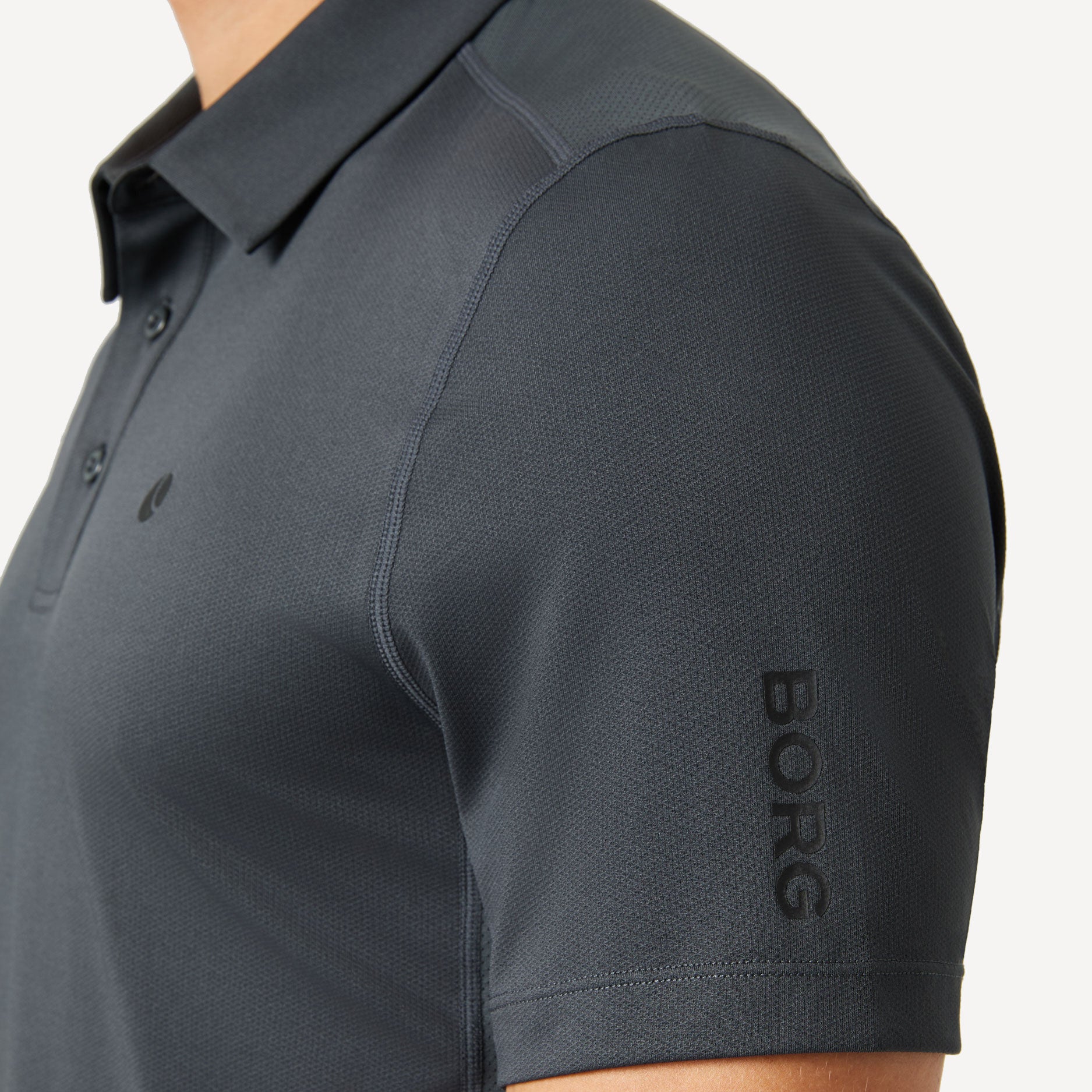 Björn Borg Ace Men's Mesh Panel Tennis Polo - Grey (4)