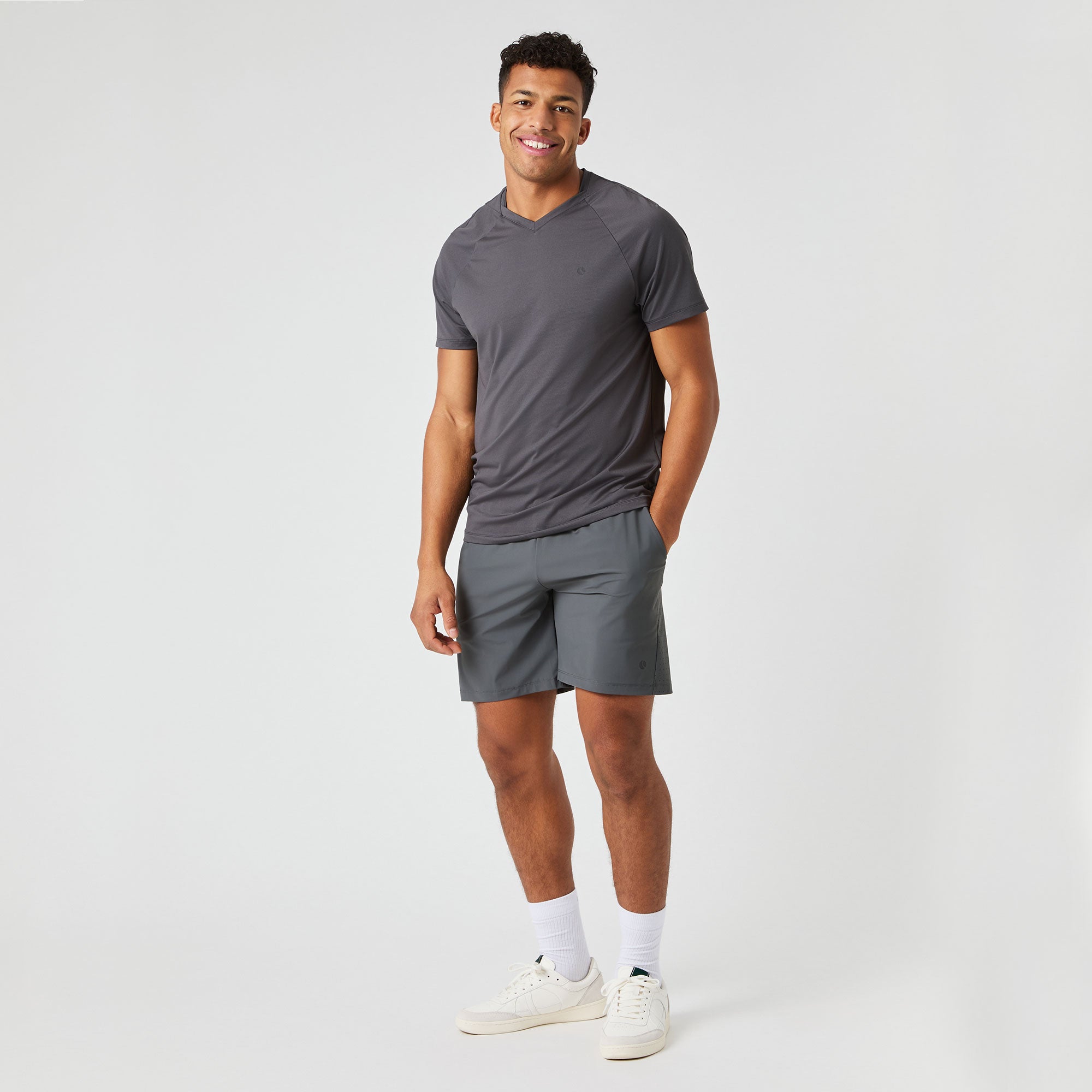 Björn Borg Ace Sports Men's 8-Inch Tennis Shorts - Grey (3)