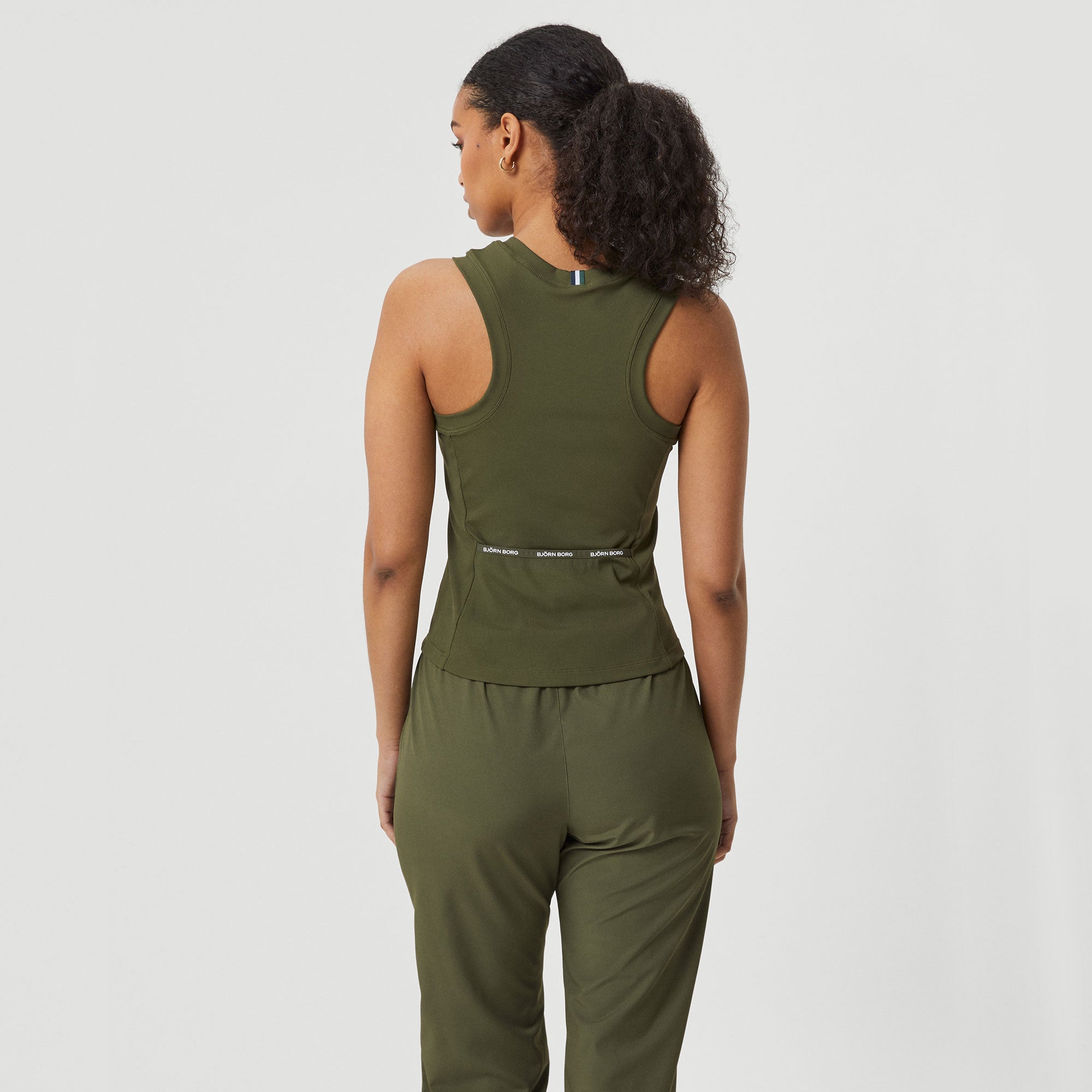Björn Borg Ace Women's Rib Pocket Tennis Tank - Green (2)