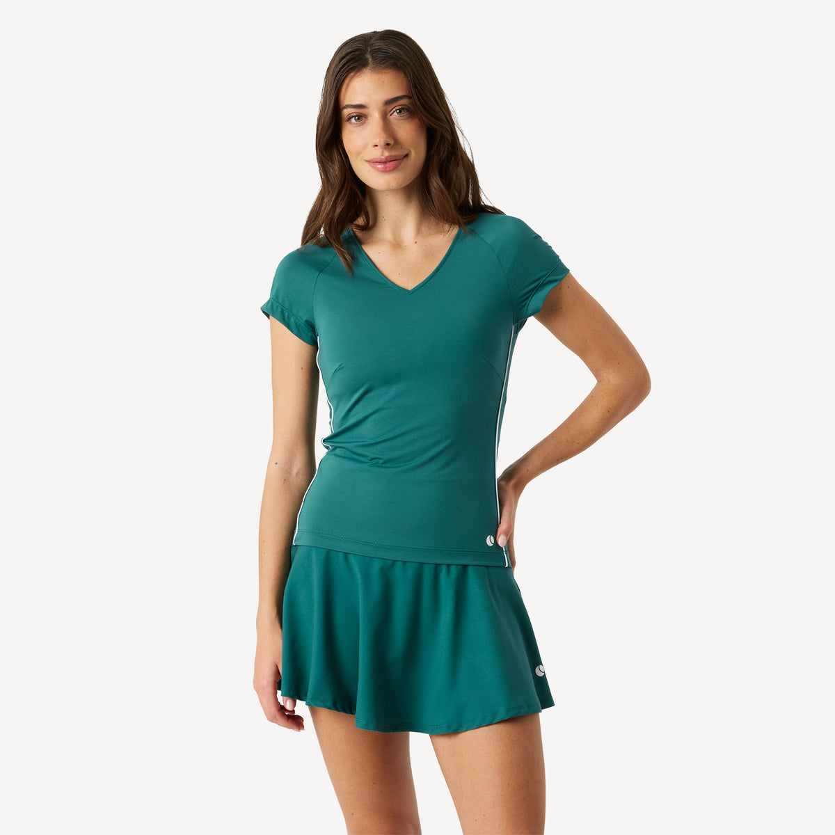 Björn Borg Ace Women's V-Neck Tennis Shirt - Green (1)