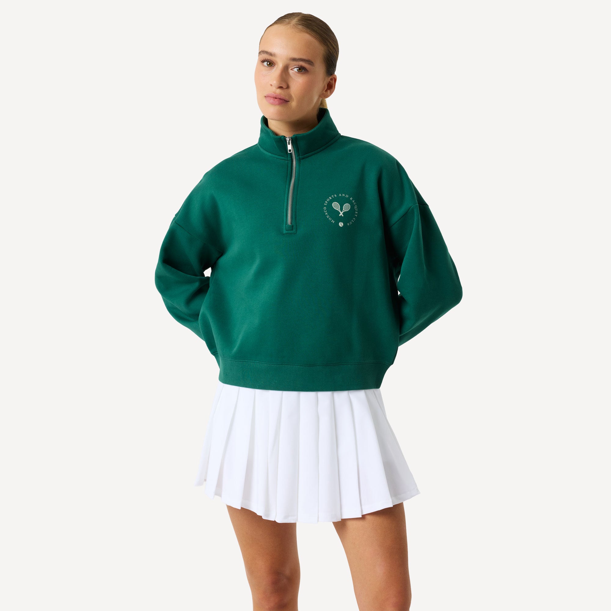 Björn Borg BORG Women's Half-Zip Sweater - Green (1)
