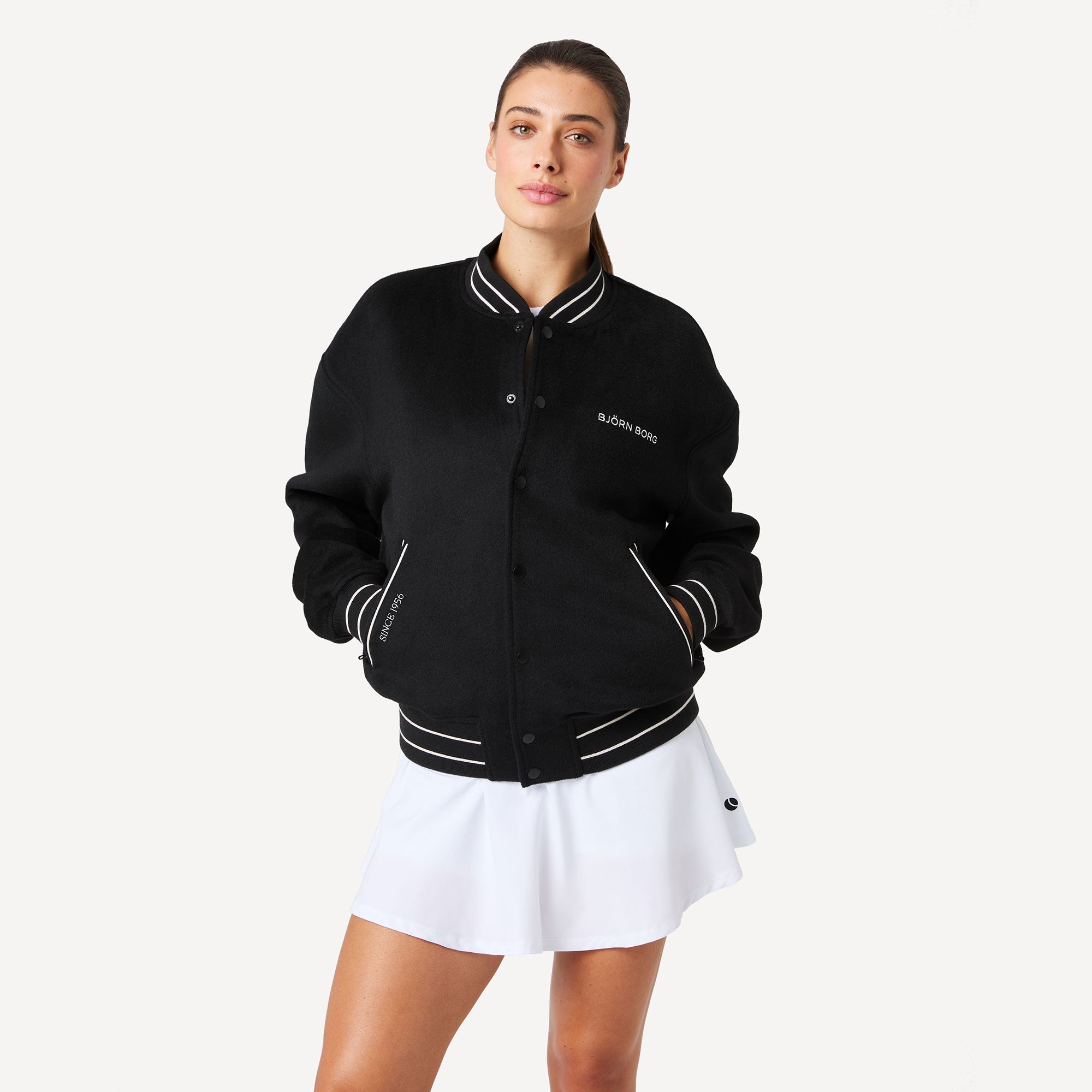 Björn Borg BORG Women's Varsity Jacket - Black (1)
