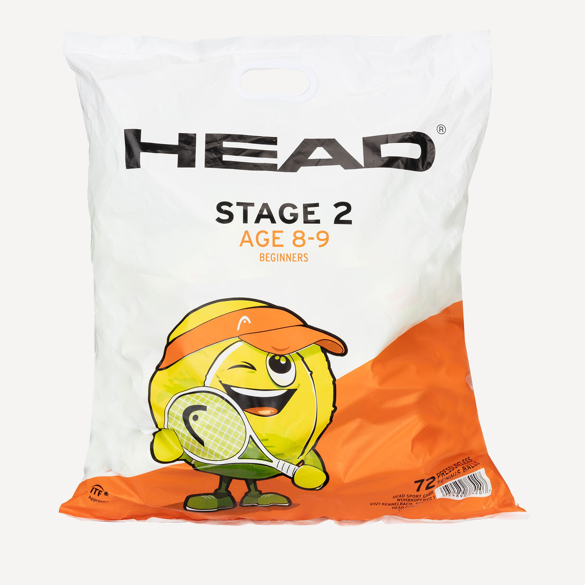 HEAD Stage 2 Orange 72 Tennis Balls Polybag (1)