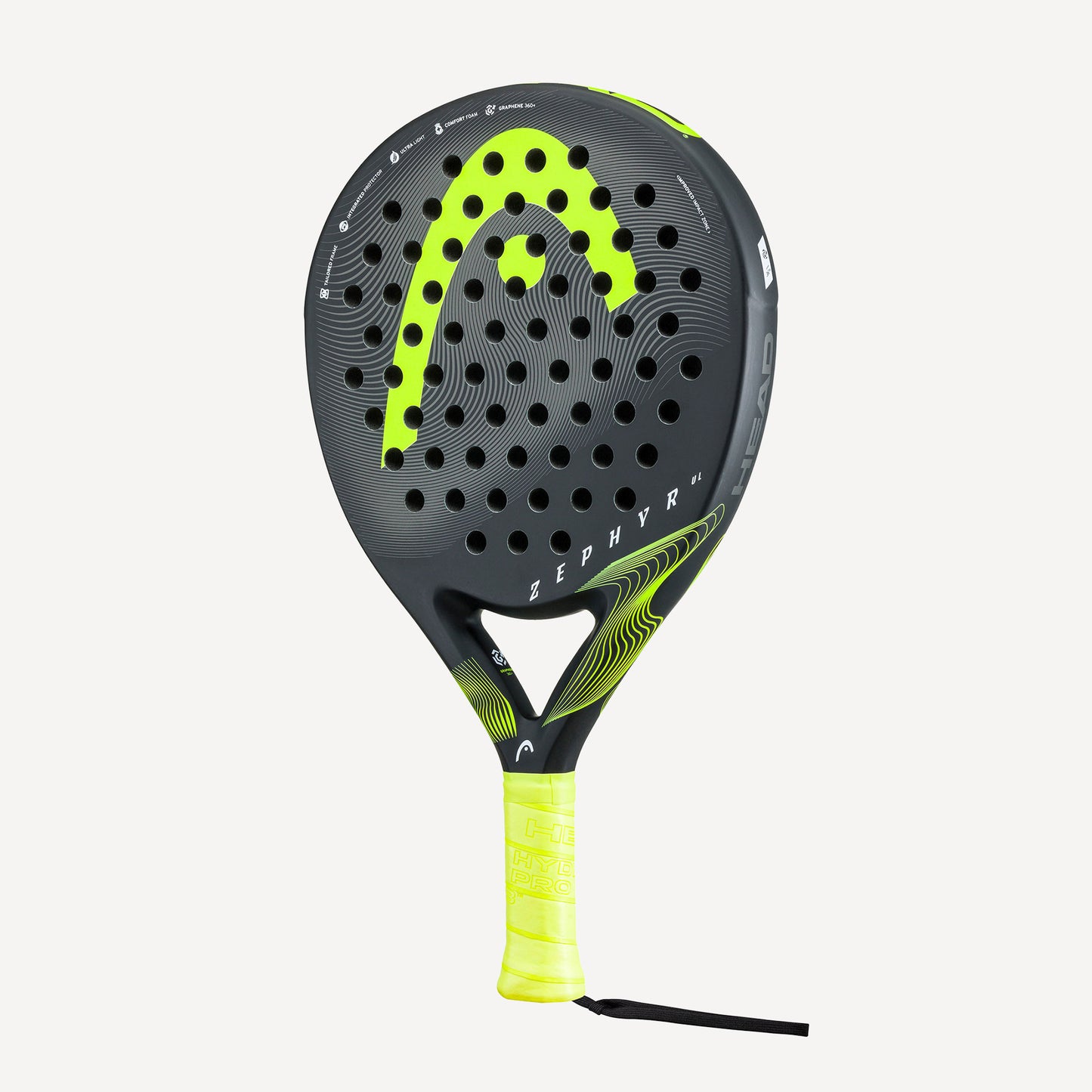 HEAD Zephyr UL Padel Racket Black/Yellow (2)