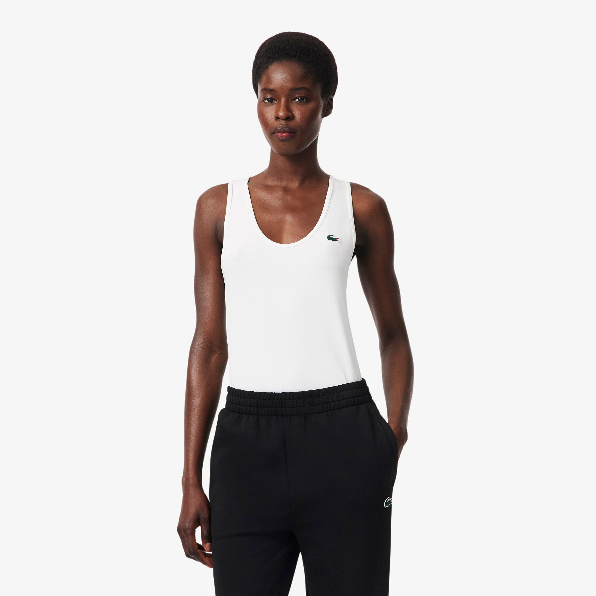 Lacoste Essentials Women's Ultra Dry Tennis Tank Top - White (1)