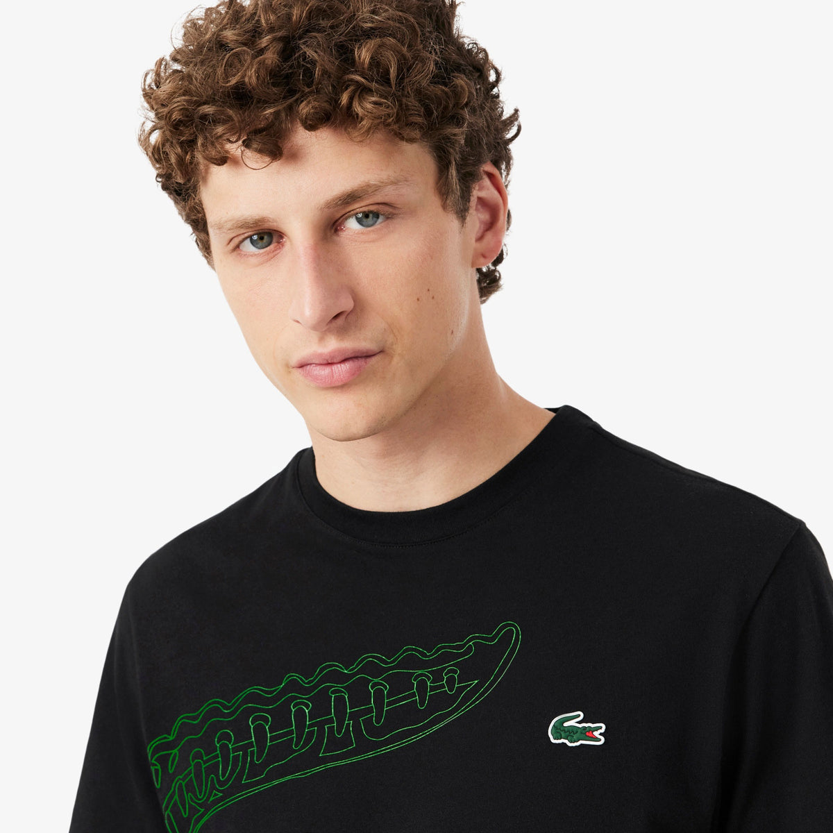 Lacoste Men's Ultra Dry Crocodile Print T-Shirt - Zwart/Groen (4)