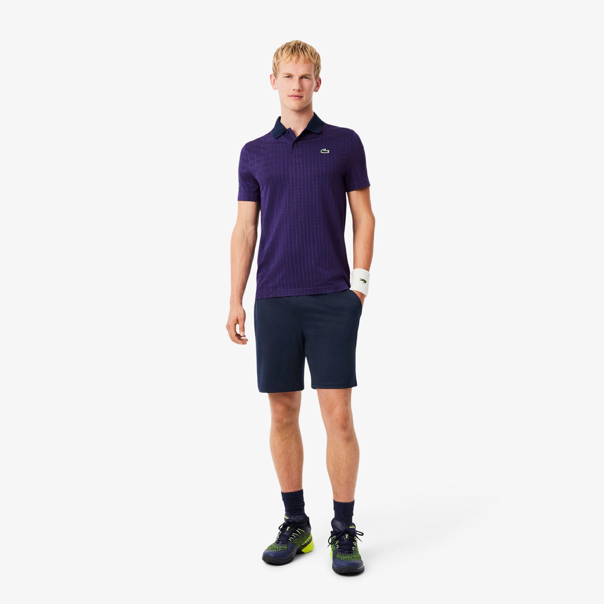 Lacoste Players Men's Mesh Ultra Dry 8-Inch Tennis Shorts - Dark Blue (4)