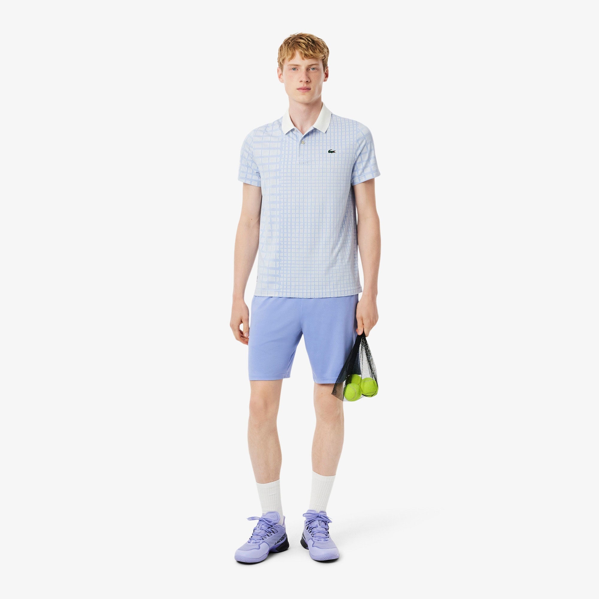 Lacoste Players Men's Mesh Ultra Dry 8-Inch Tennis Shorts - Purple (3)