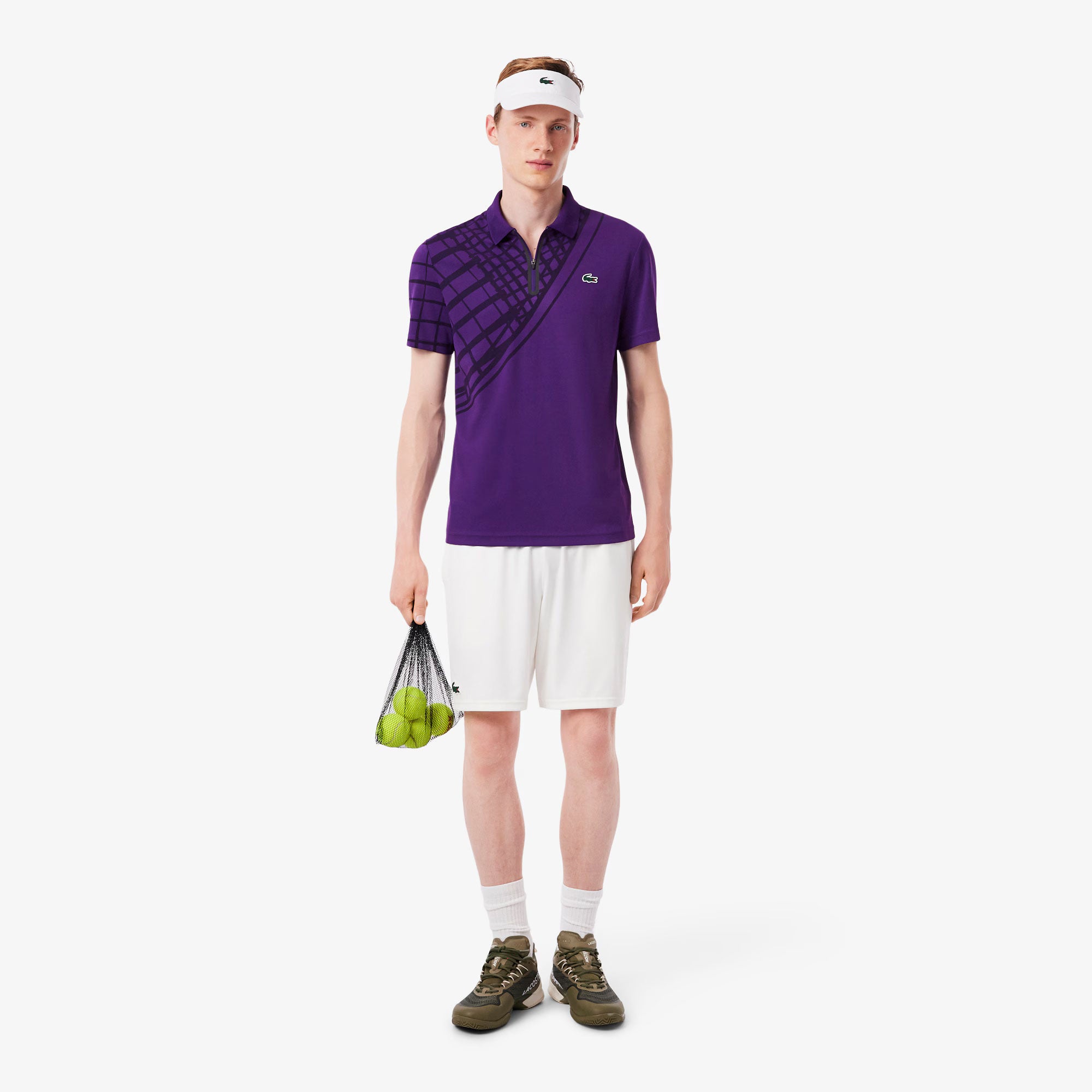 Lacoste Players Men's Ultra Dry Pique Tennis Polo - Purple (4)