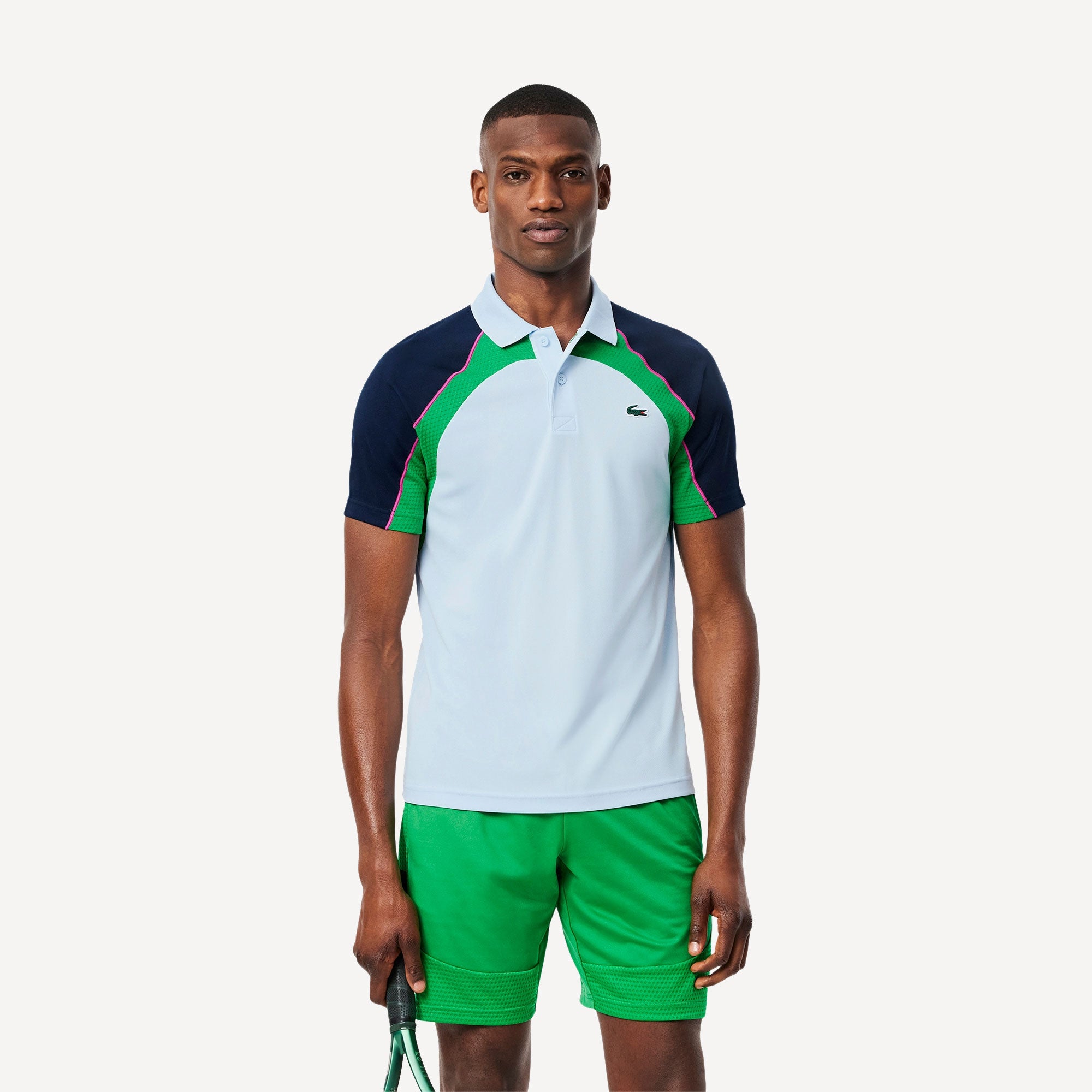 Lacoste Players Men's Ultra Dry Pique Tennis Polo - Blue (1)