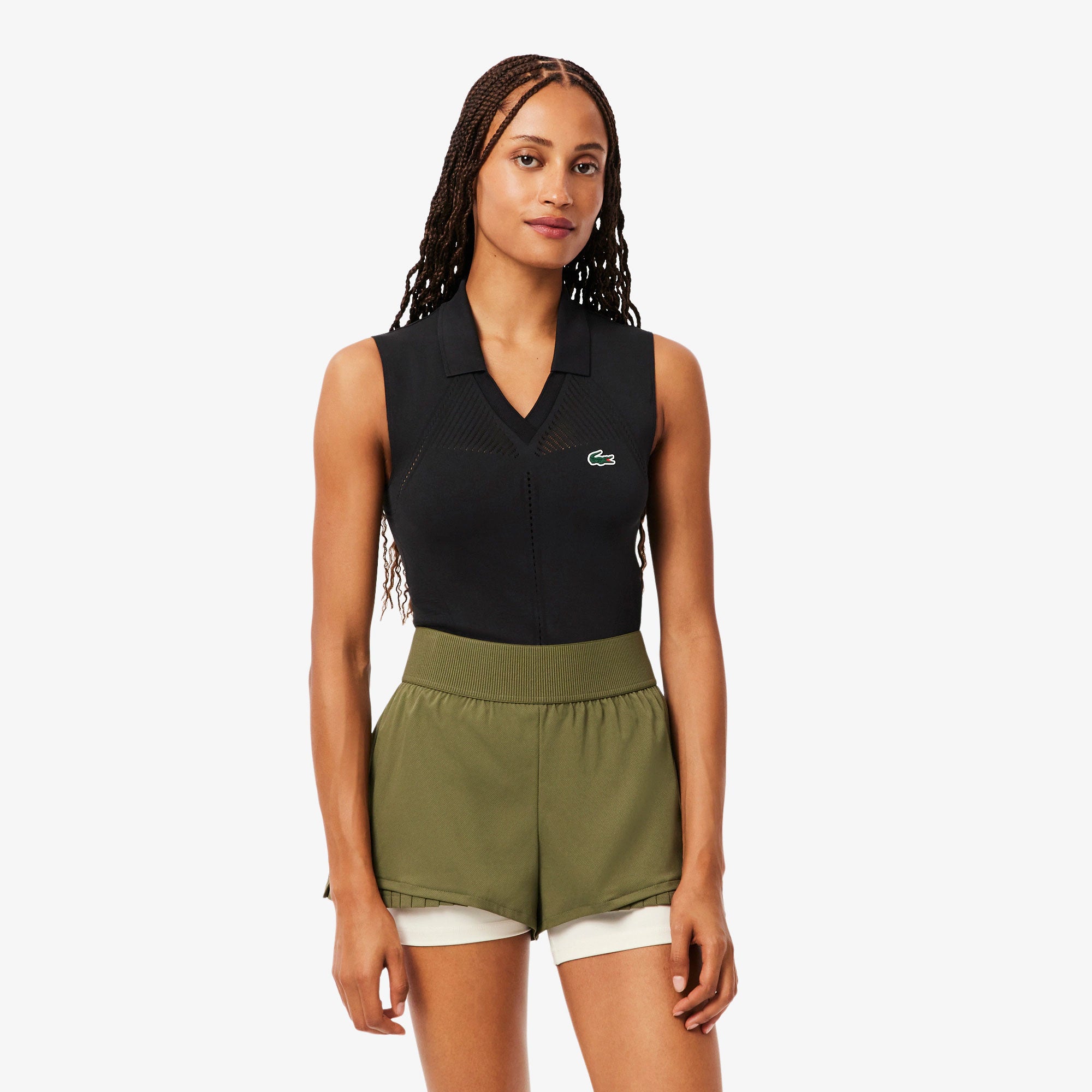 Lacoste Players Women's Ultra Dry Seamless Tennis Tank Top - Black (1)