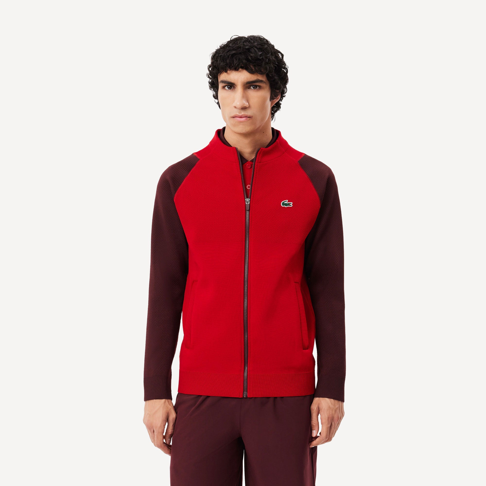 Lacoste x Novak Djokovic Men's Tennis Jacket - Red | Tennis Only