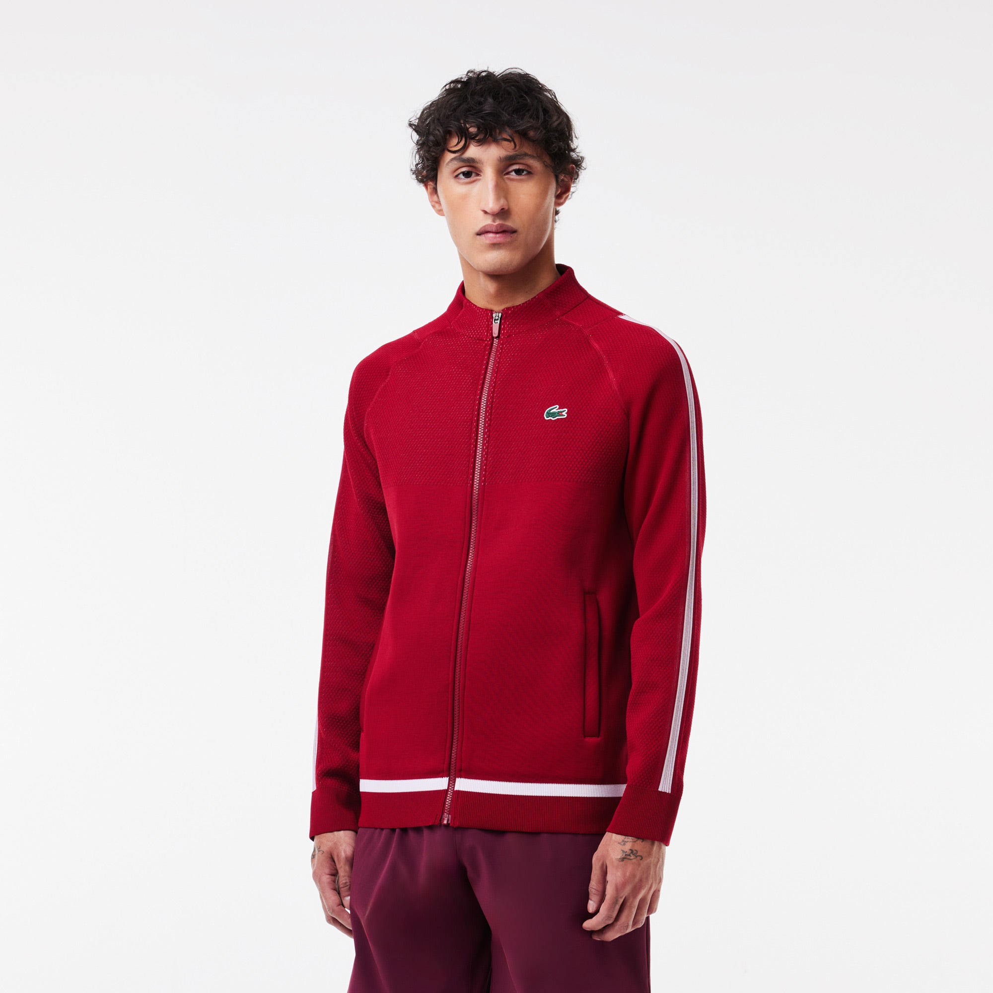 Lacoste x Novak Djokovic Men's Tennis Jacket - Red | Tennis Only
