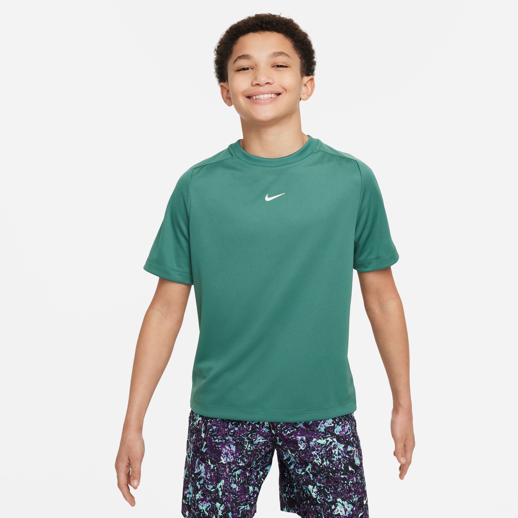 Nike Dri-FIT Multi Boys' Short Sleeve Shirt - Green (1)