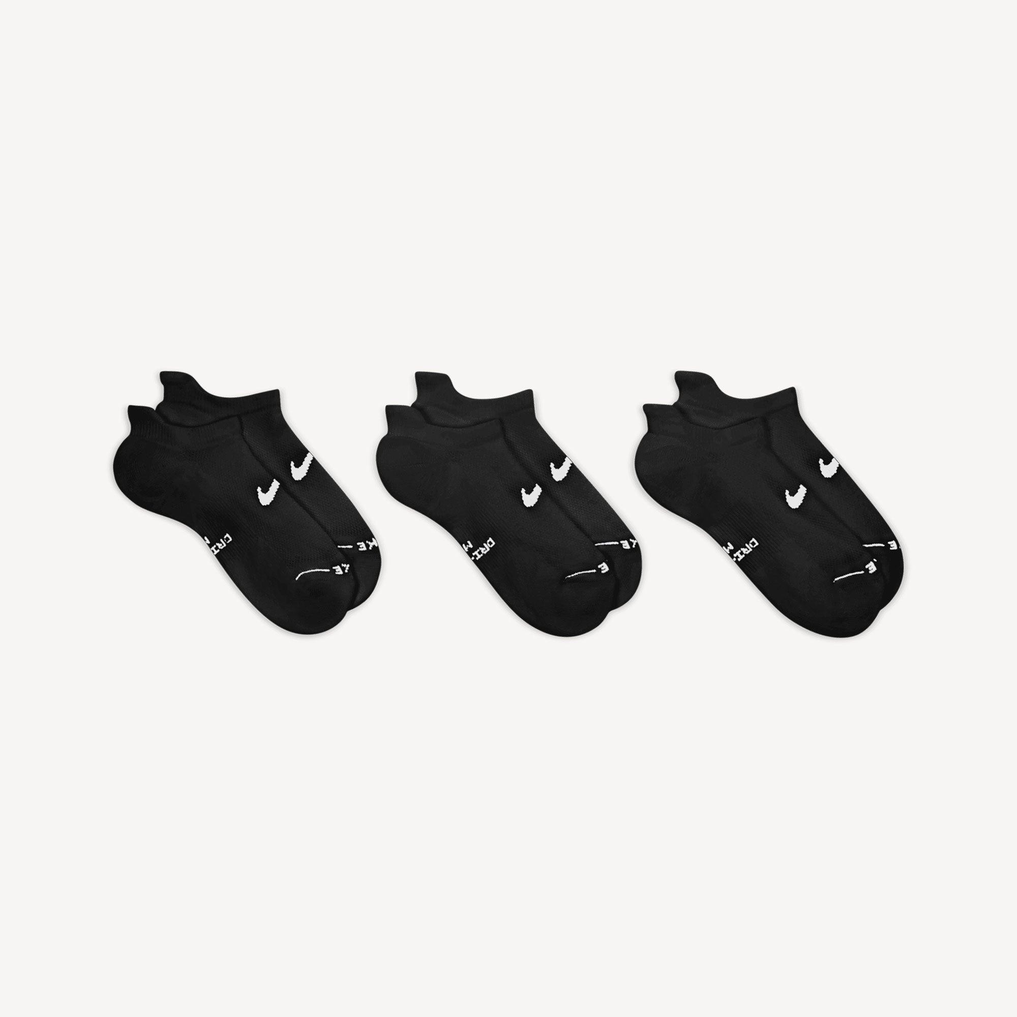 Nike Everyday Elevated No-Show Socks - Black (3)