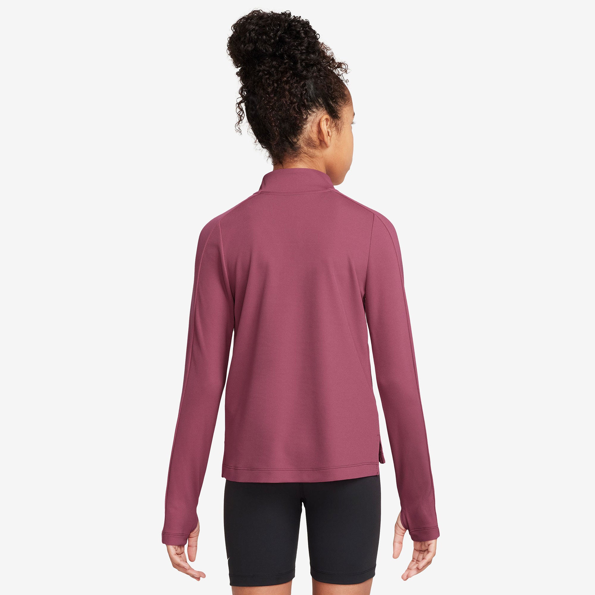 Nike Girls' Dri-FIT Half-Zip LS Top - Red (2)