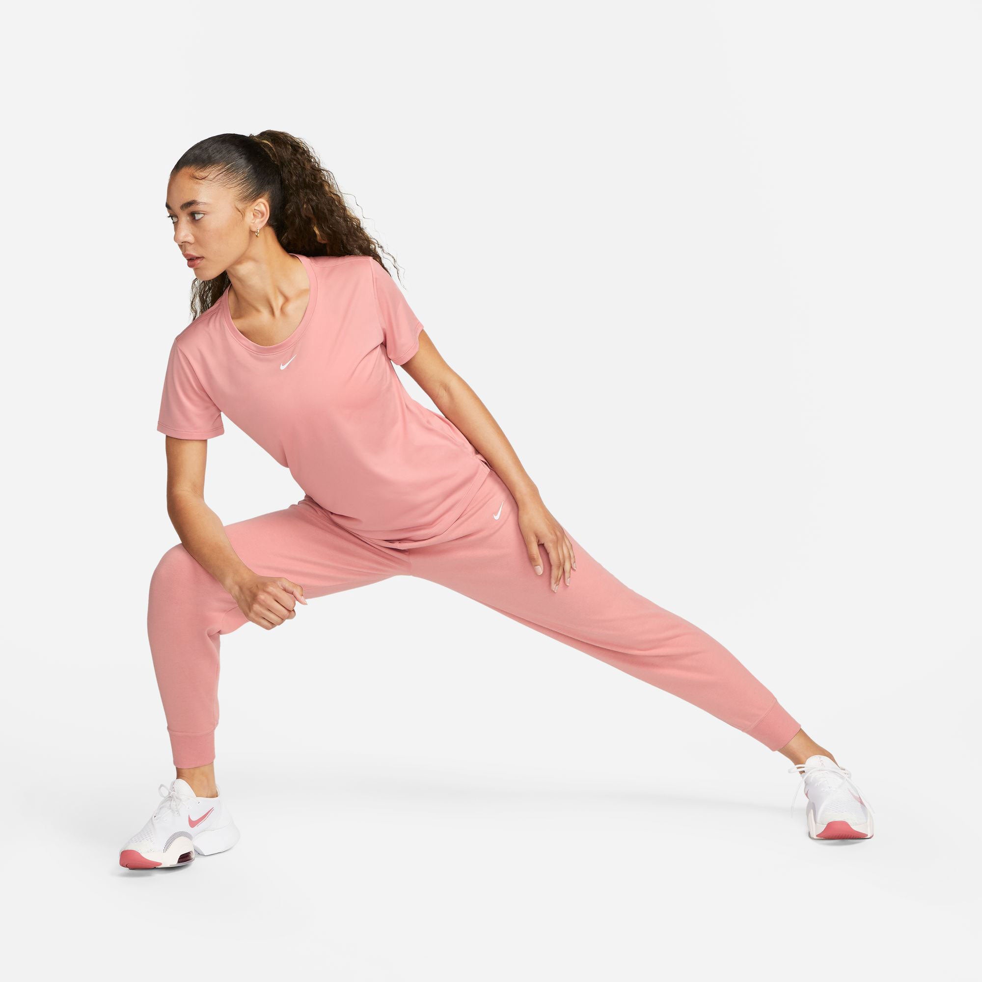 Nike One Dri-FIT Women's Standard Fit Shirt Pink (5)