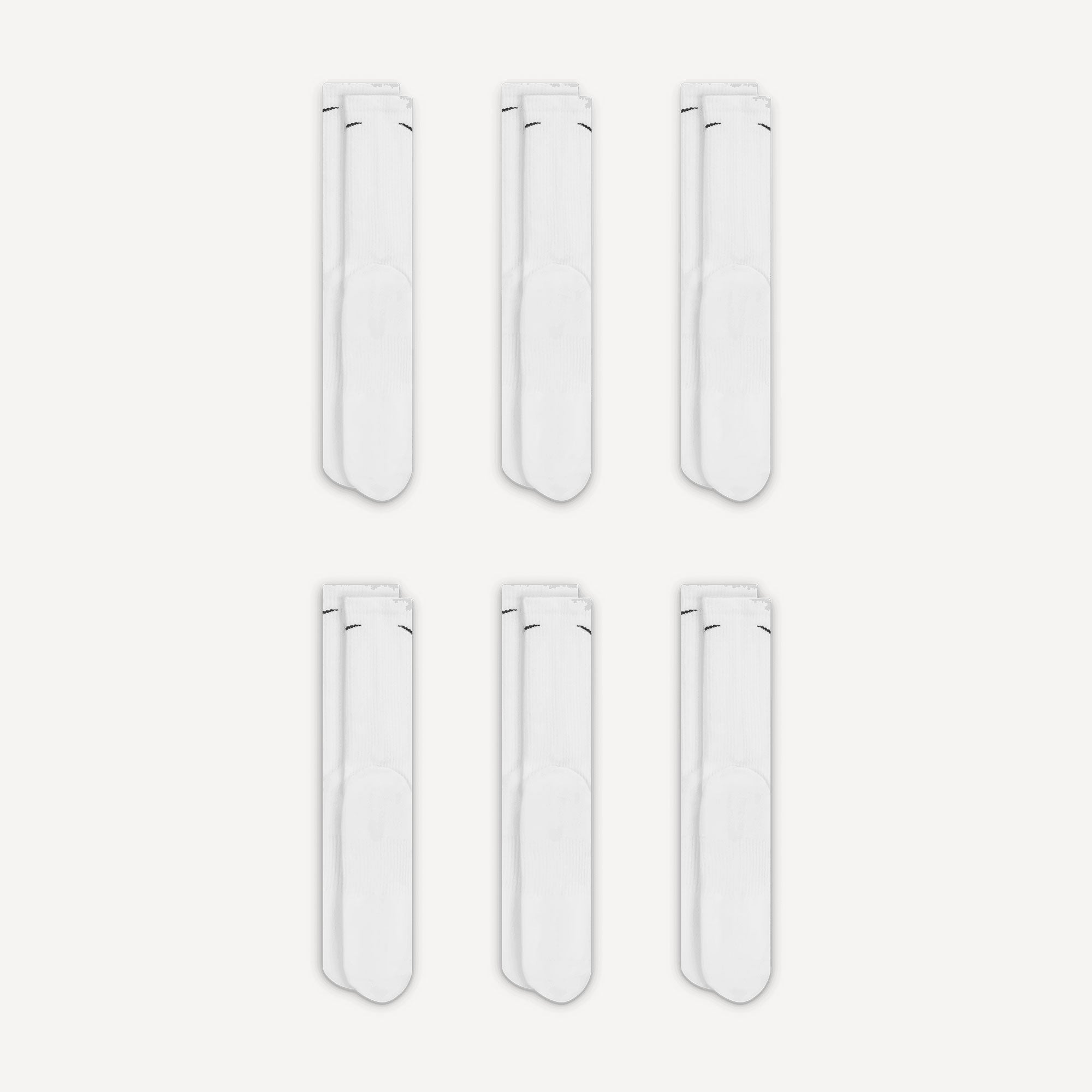 Nike Plus Cushioned Dri-FIT Training Crew Socks (6 Pair) - White (4)