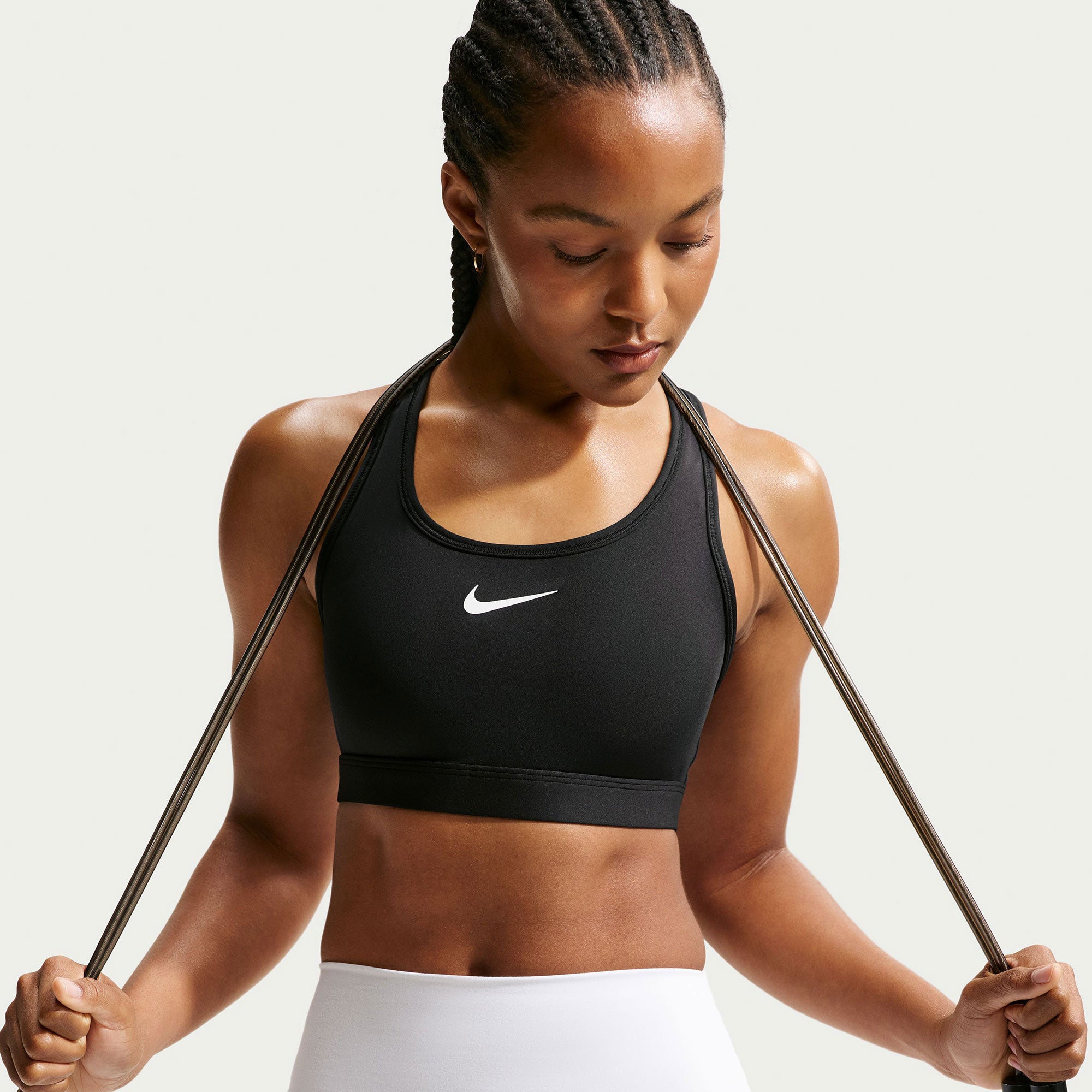 Nike Swoosh Women's Medium-Support Padded Sports Bra - Black (1)