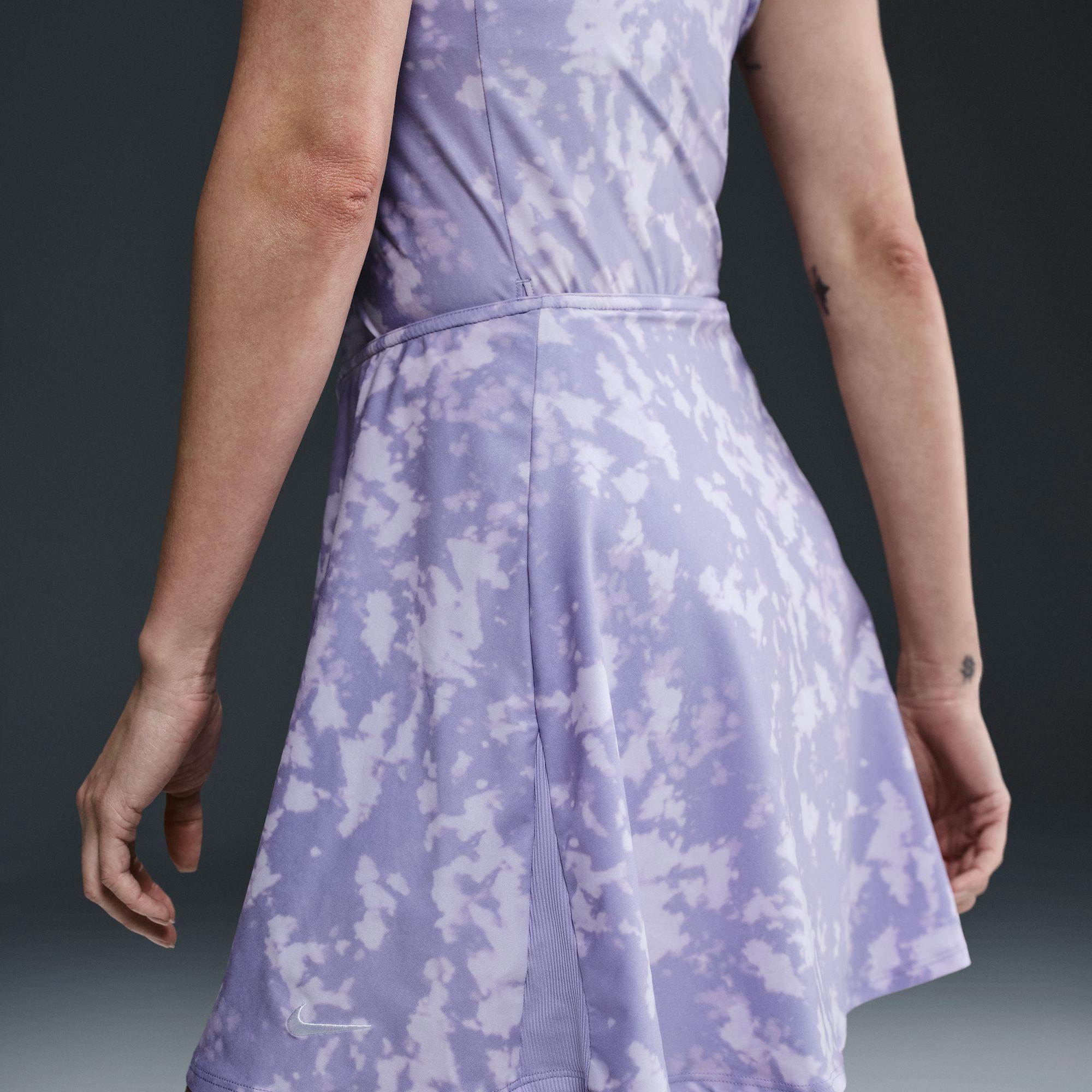 Nike Victory Women's Dri-FIT Mid-Rise Flouncy Printed Tennis Skirt - Purple (4)