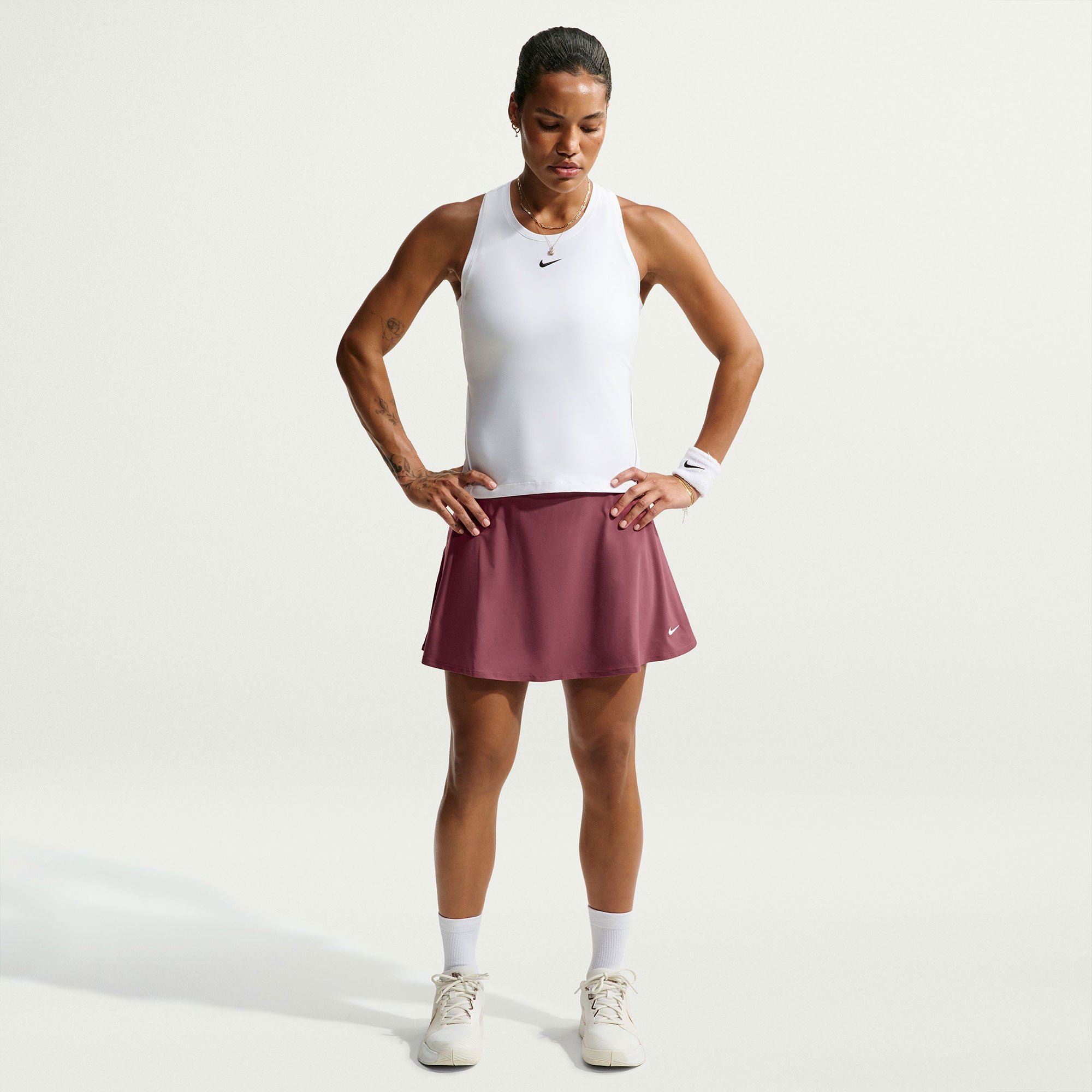 Nike Victory Women's Dri-FIT Mid-Rise Flouncy Tennis Skirt - Red (1)