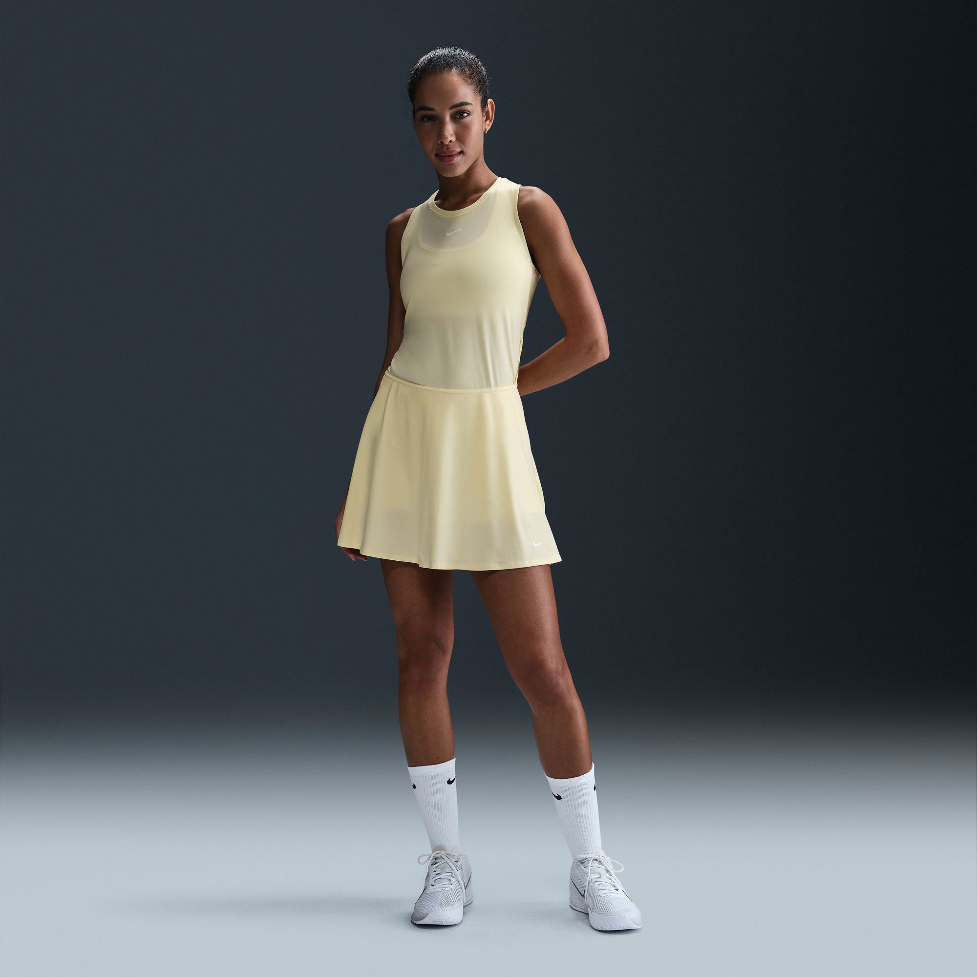 Nike Victory Women's Dri-FIT Mid-Rise Flouncy Tennis Skirt - Yellow (1)