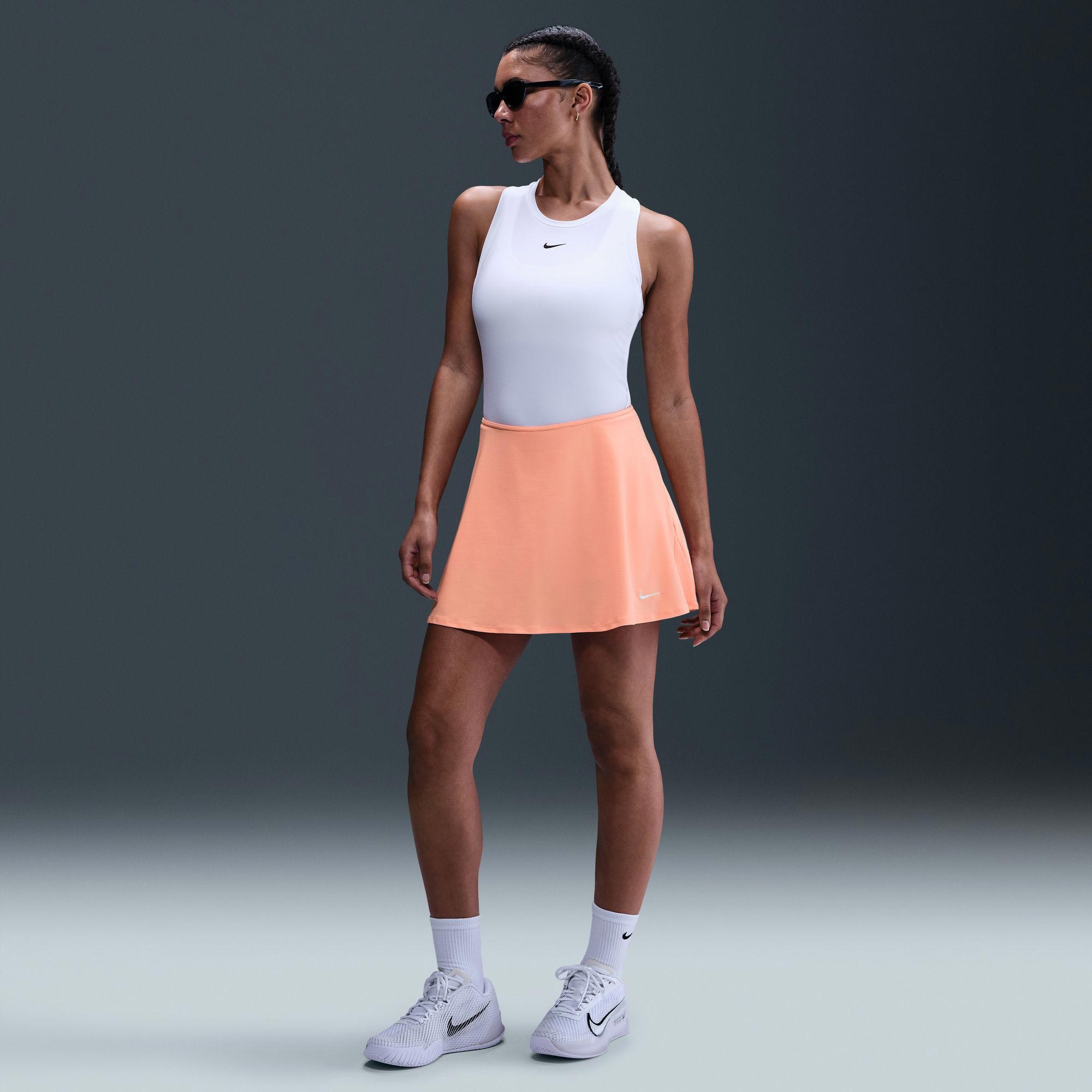 Nike Victory Women's Dri-FIT Mid-Rise Flouncy Tennis Skirt - Orange (1)