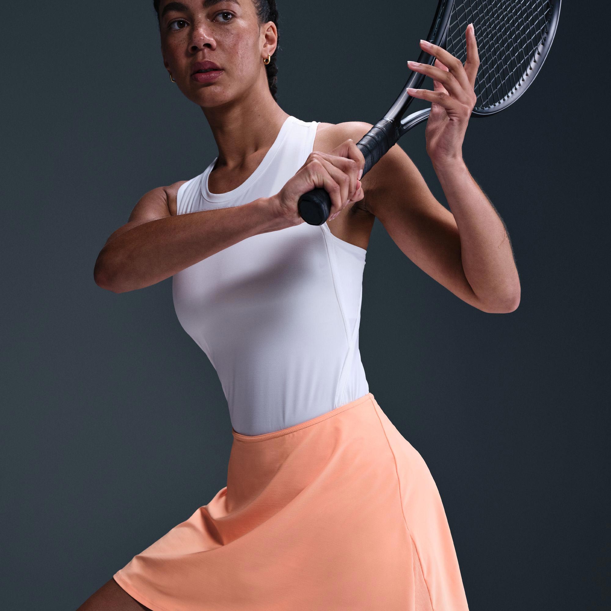 Nike Victory Women's Dri-FIT Mid-Rise Flouncy Tennis Skirt - Orange (5)