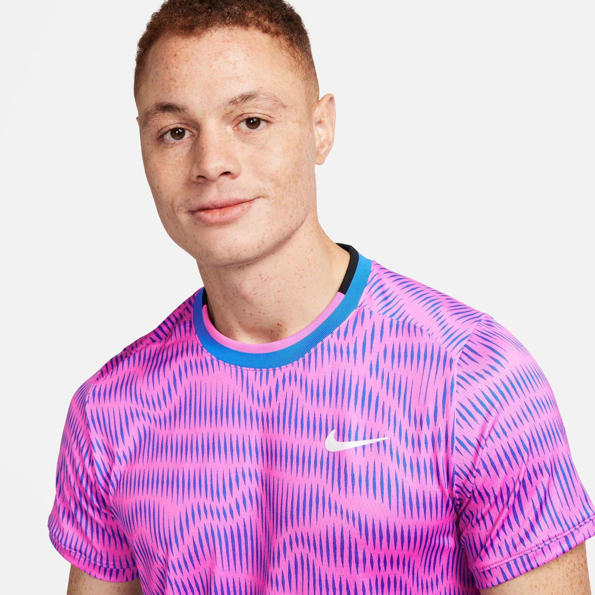 NikeCourt Advantage Men's Dri-FIT Printed Tennis Shirt - Pink (3)