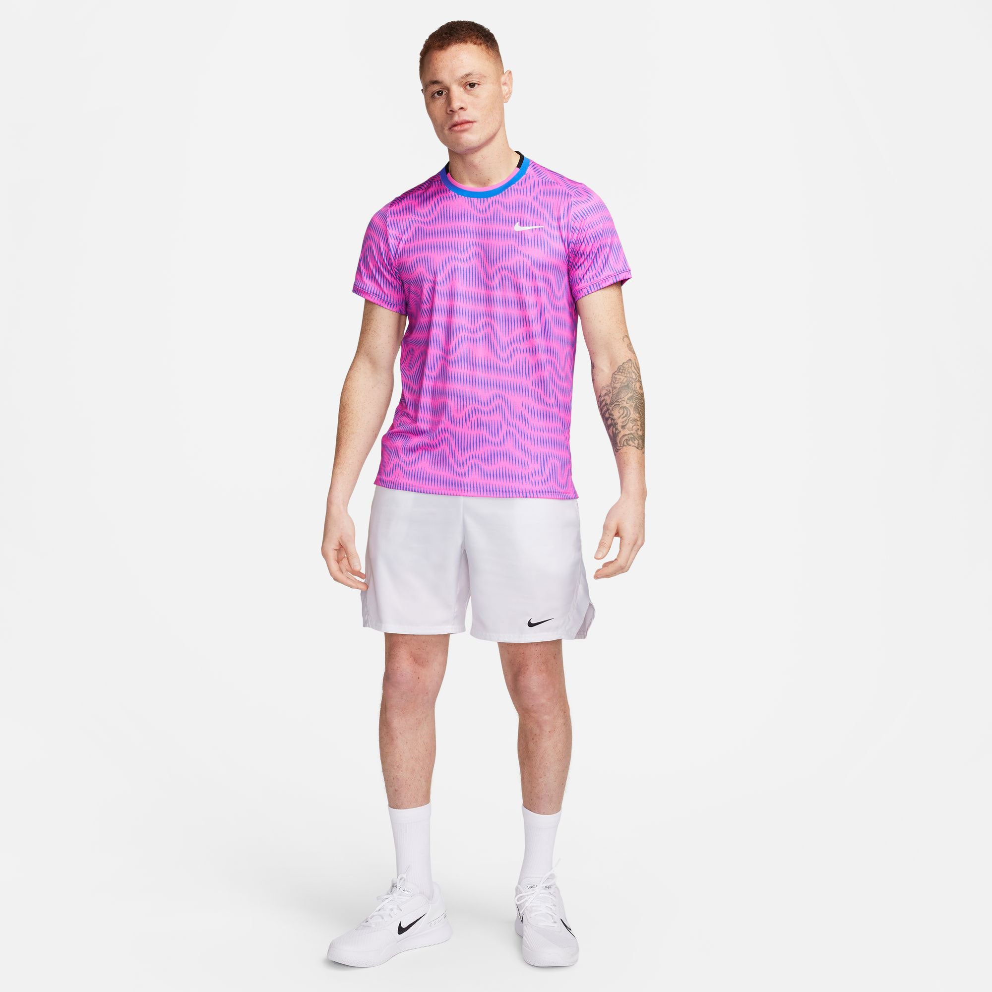 NikeCourt Advantage Men's Dri-FIT Printed Tennis Shirt - Pink (4)