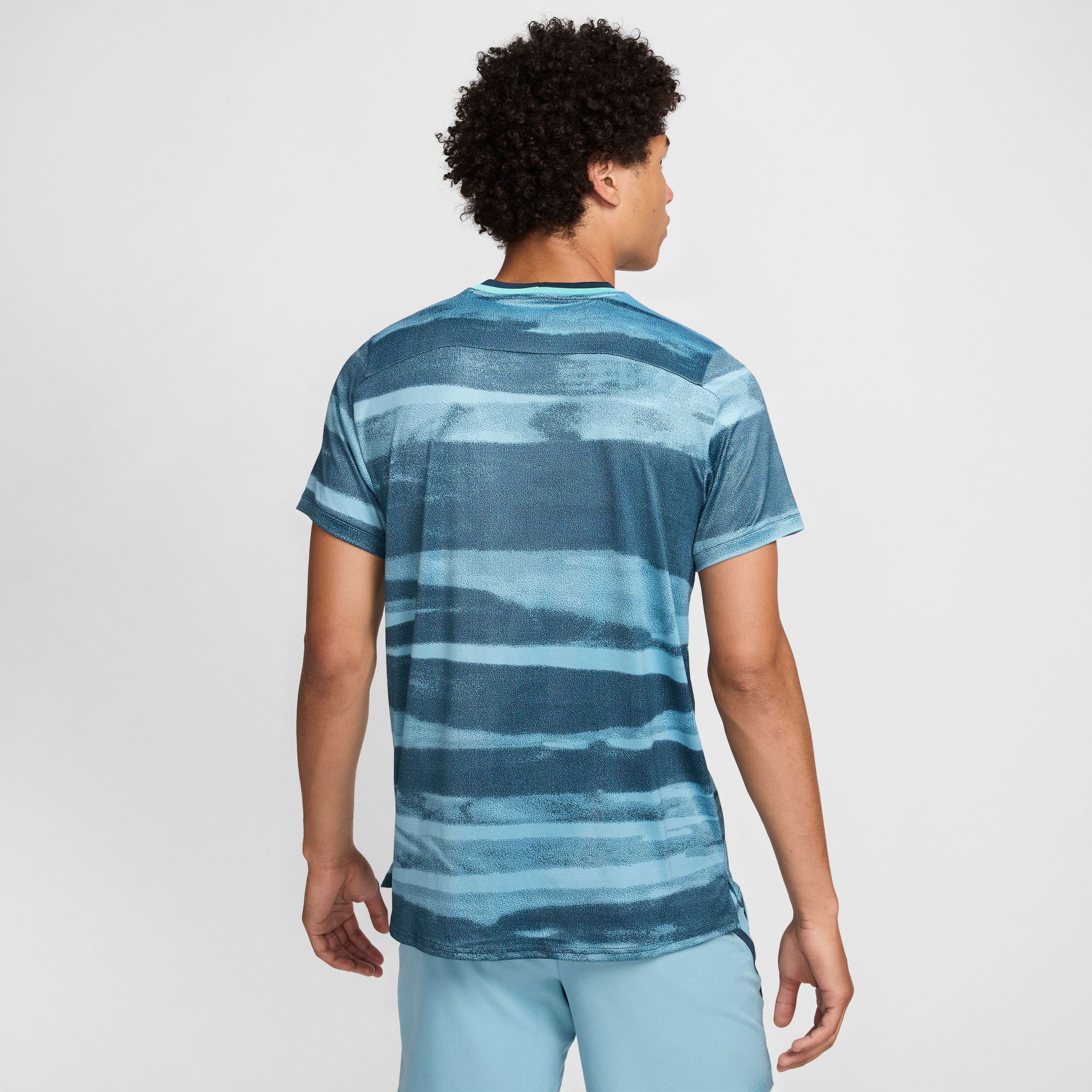 NikeCourt Advantage Men's Dri-FIT Printed Tennis Shirt - Blue (2)