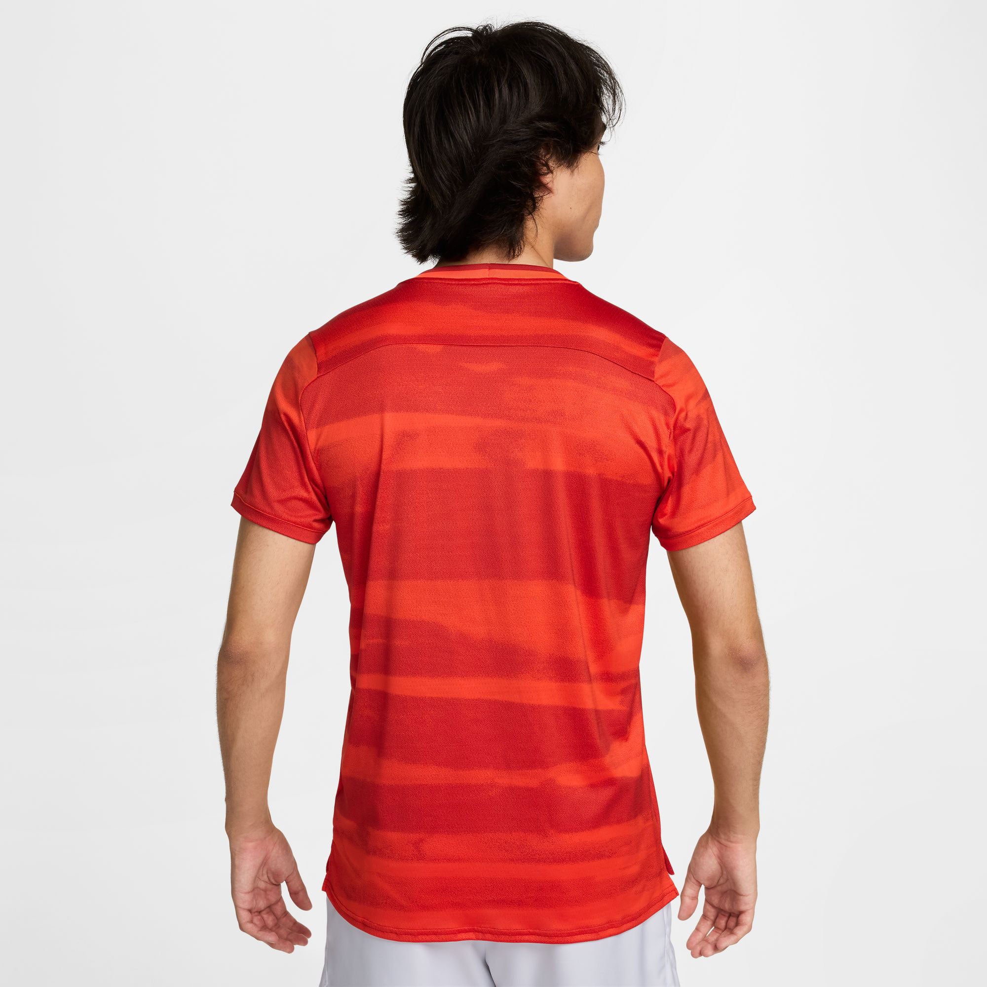 NikeCourt Advantage Men's Dri-FIT Printed Tennis Shirt - Red (2)