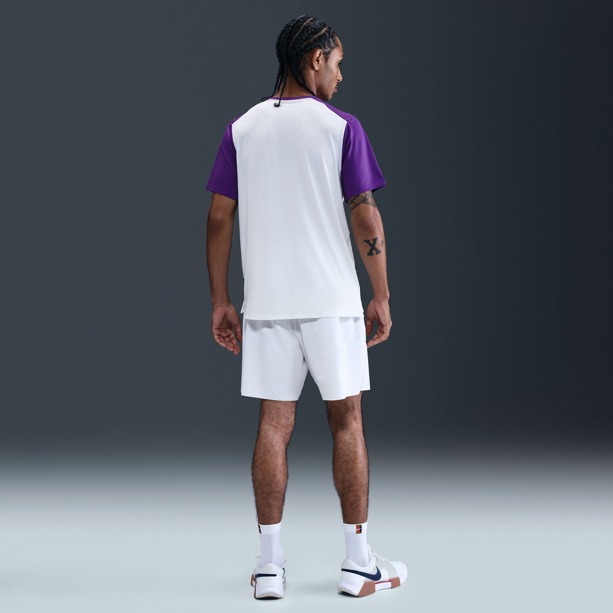 NikeCourt Advantage Men's Dri-FIT Printed Tennis Shirt - Purple (5)